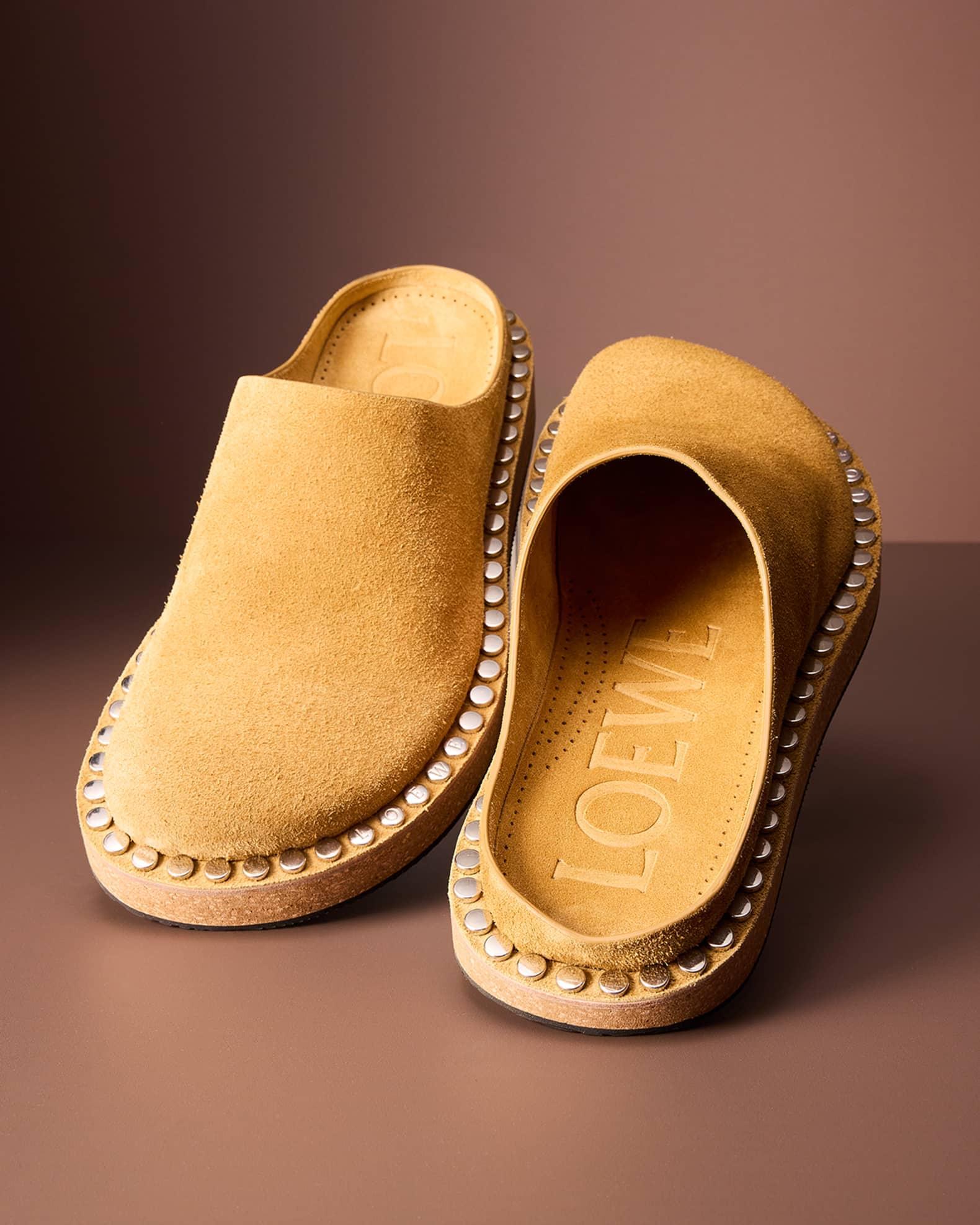 Men's Rivet Calfskin Suede Mules Product Image