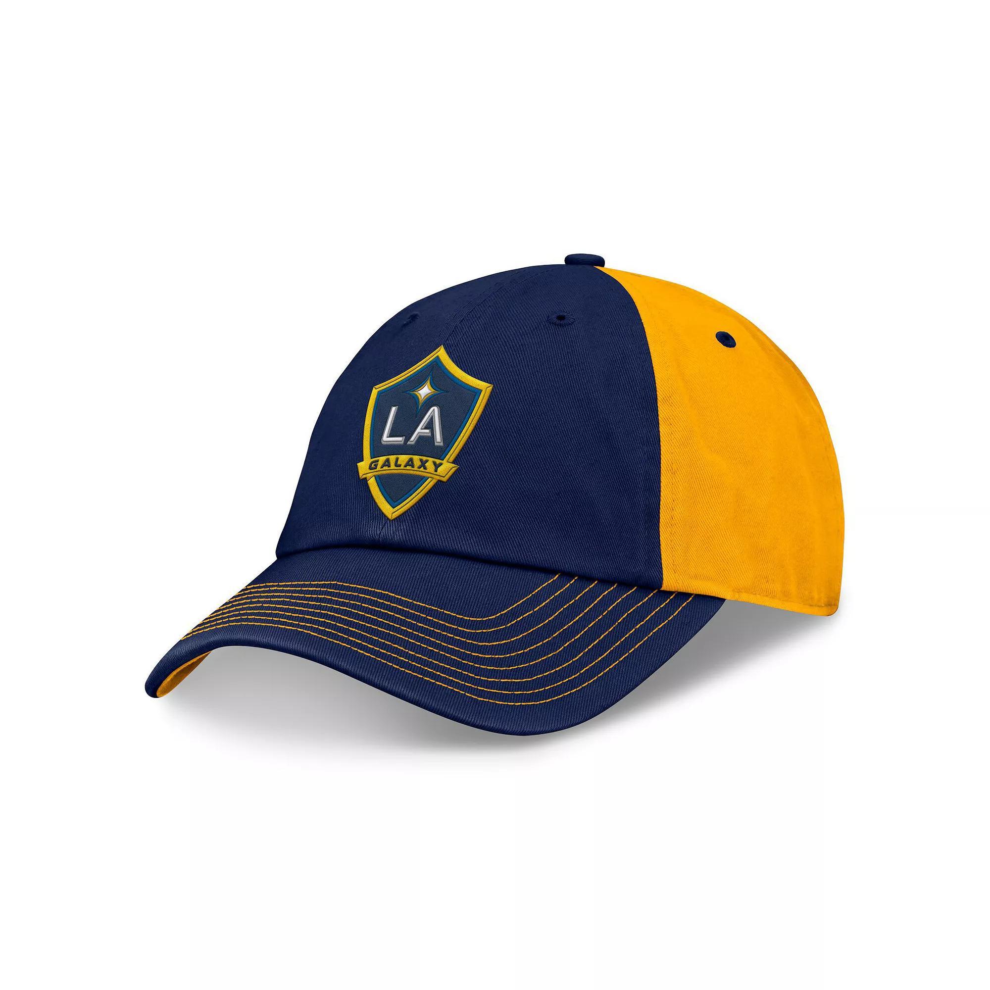 Men's Fanatics Navy/Gold LA Galaxy Iconic Blocked Fundamental Adjustable Hat, Blue Product Image