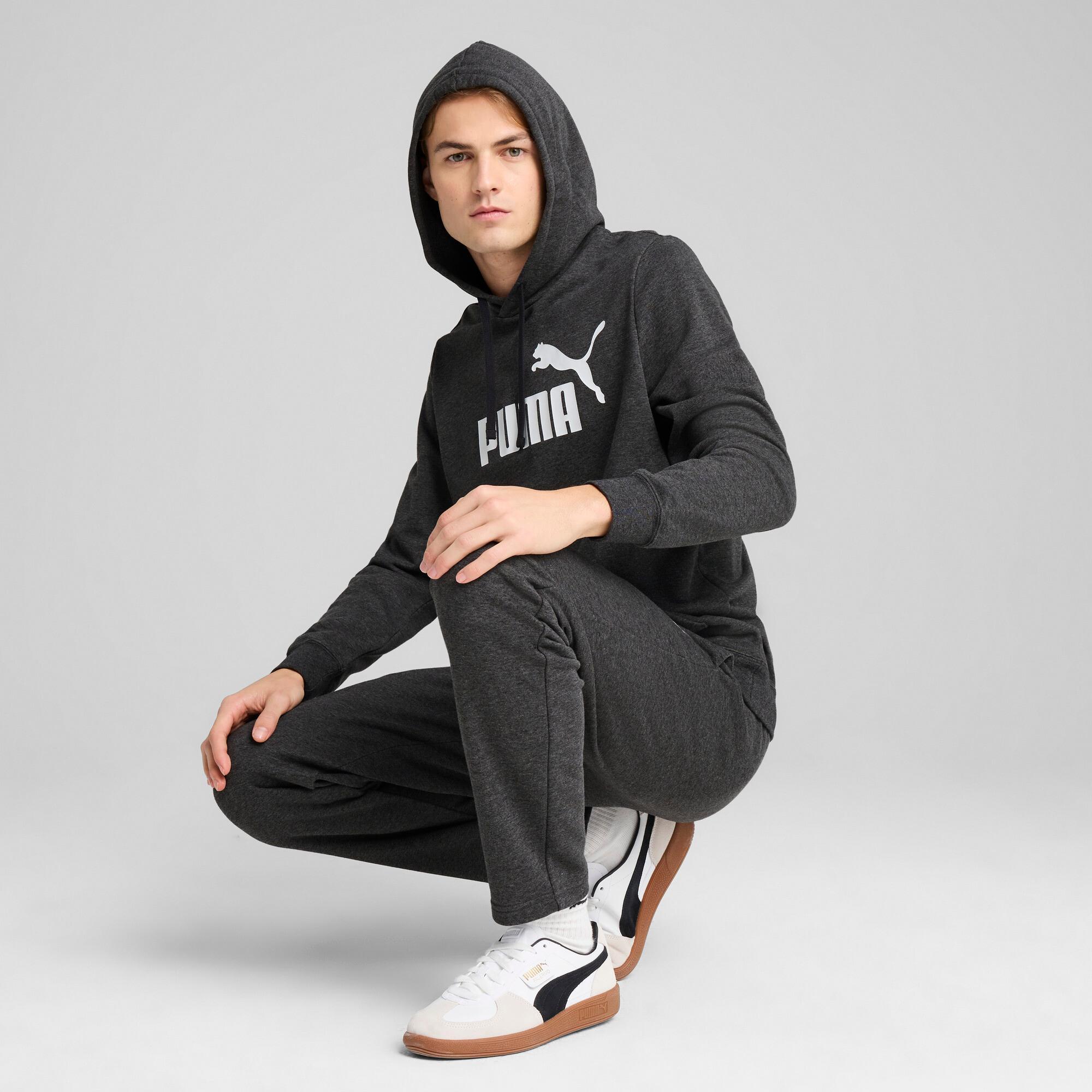 PUMA Essentials No. 1 Logo Men's Hoodie in Dark Grey Heather Product Image