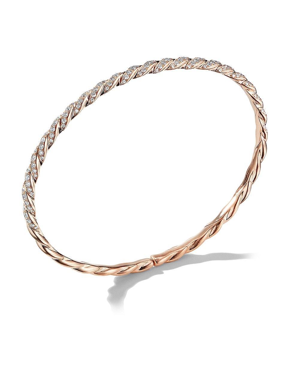 Womens Sculpted Cable Flex Bracelet in 18K Rose Gold Product Image