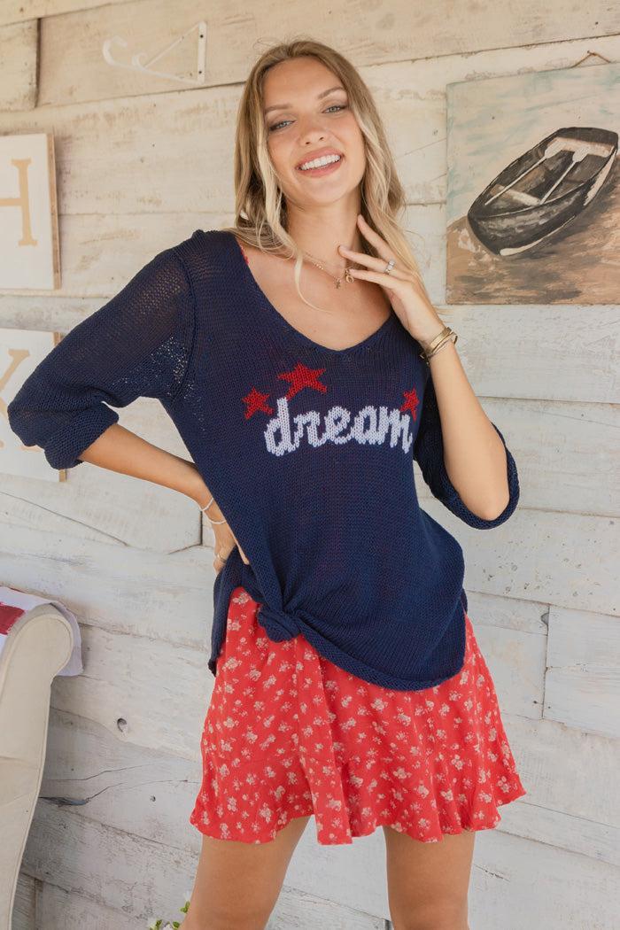 Dream V Neck Cotton Sweater Product Image