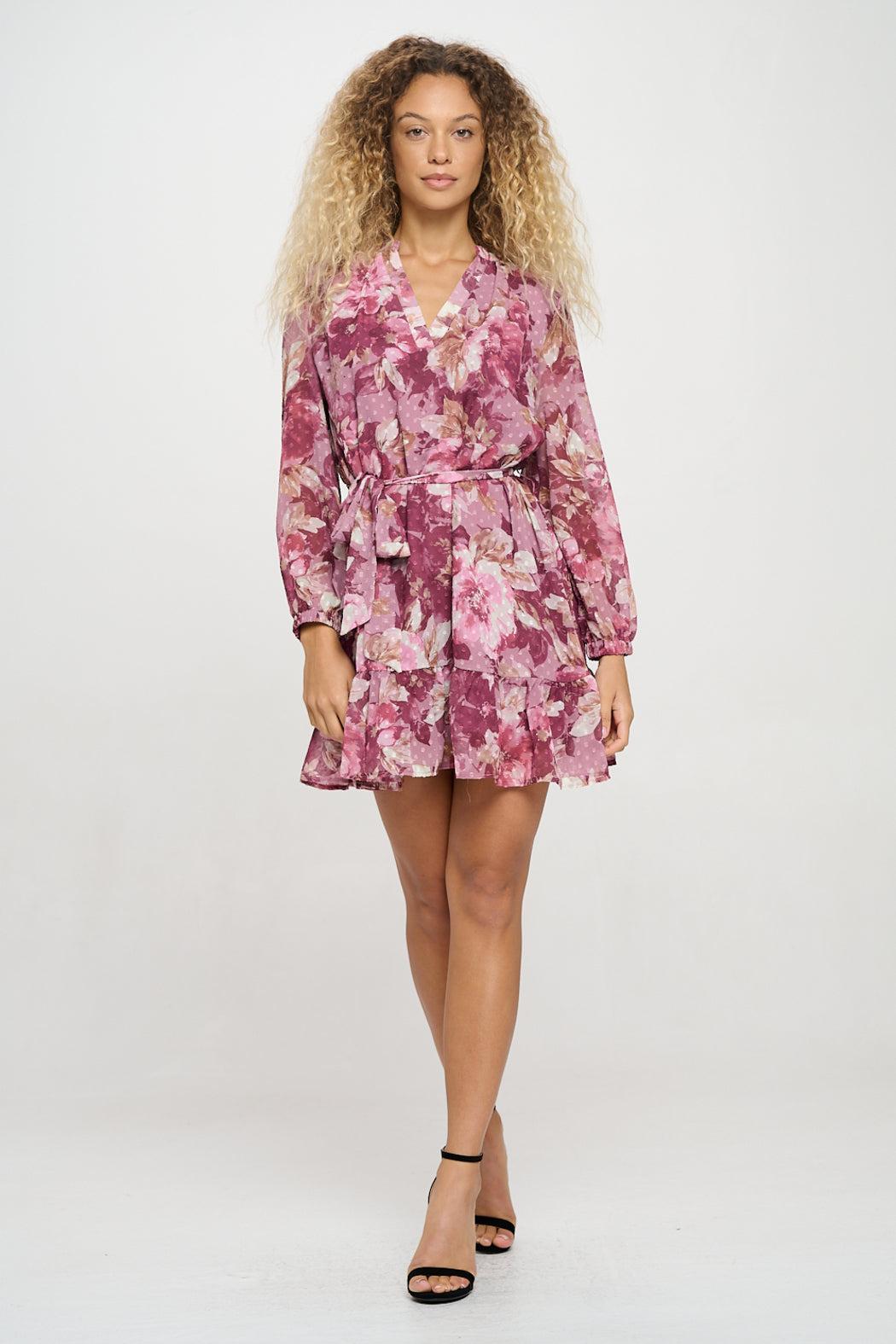 Camelia Mauve Long Sleeve Dress Product Image