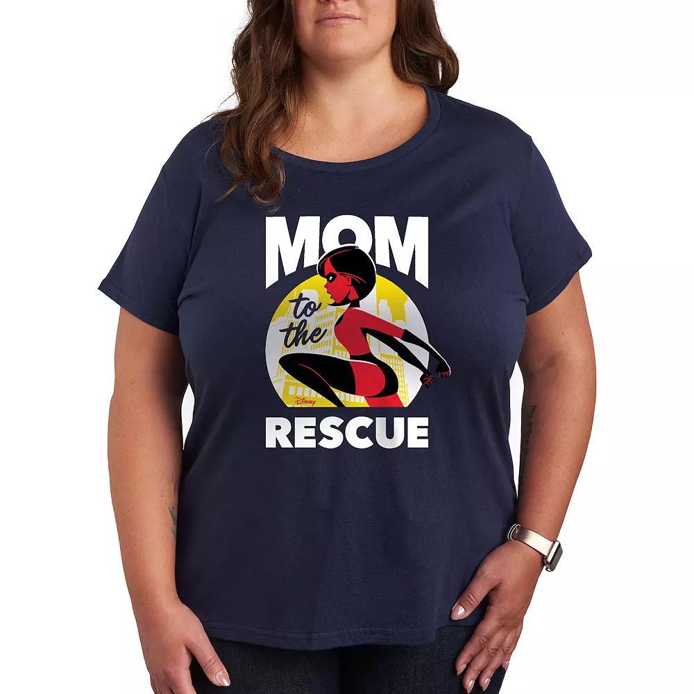 Disney / Pixars The Incredibles Plus Mom Rescue Graphic Tee, Womens Blue Product Image
