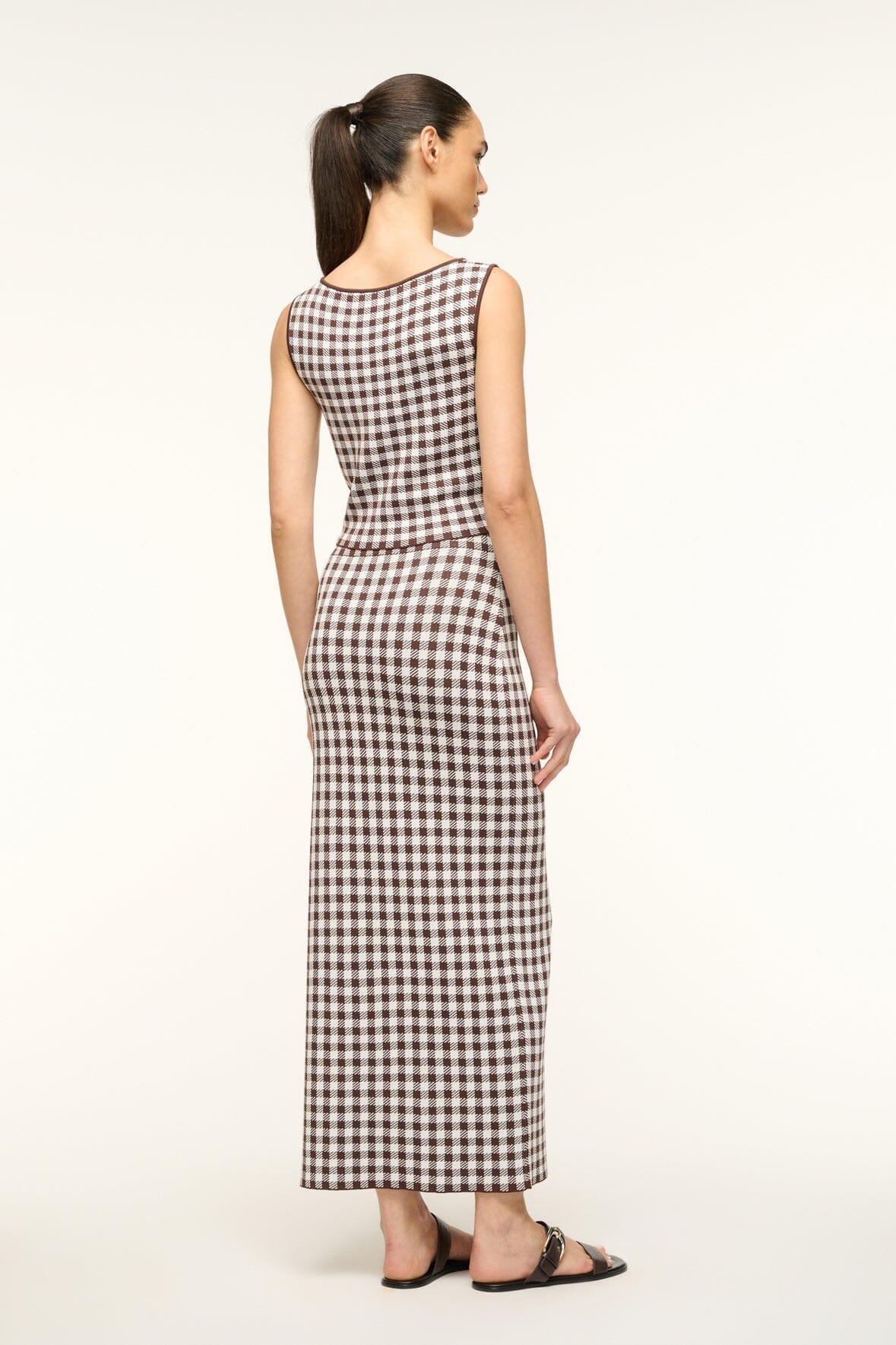 KARINA SKIRT | DARK CHOCOLATE GINGHAM Product Image