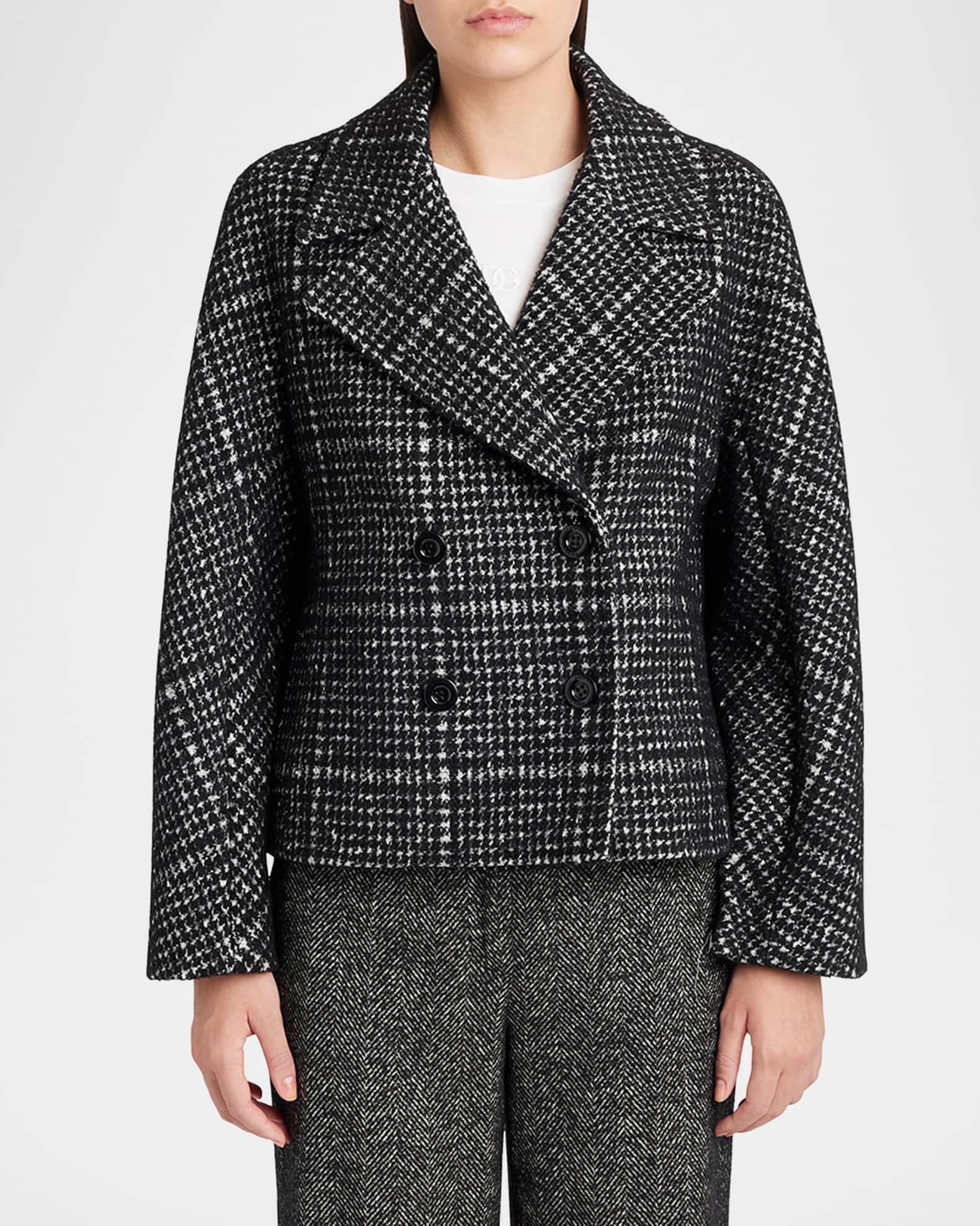Check Pied Poule Double-Breasted Jacket Product Image