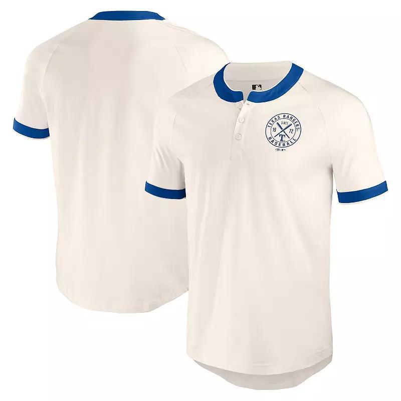 Men's Darius Rucker Collection by Fanatics White Texas Rangers Henley Raglan T-Shirt, Size: Small Product Image