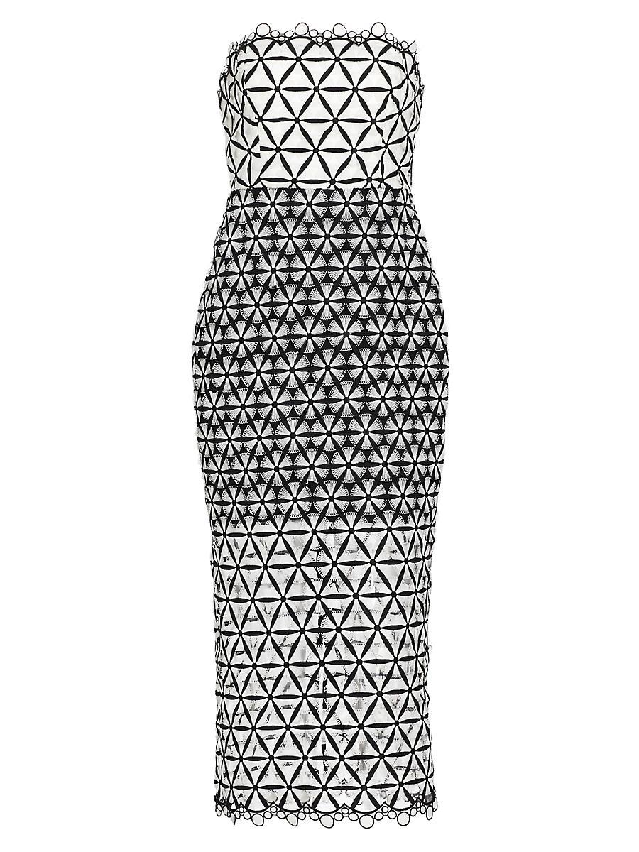Womens Geometric Star Lace Midi-Dress Product Image