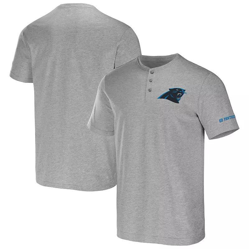 Men's NFL x Darius Rucker Collection by Fanatics Heather Gray Carolina Panthers Henley T-Shirt, Size: XL, Grey Product Image