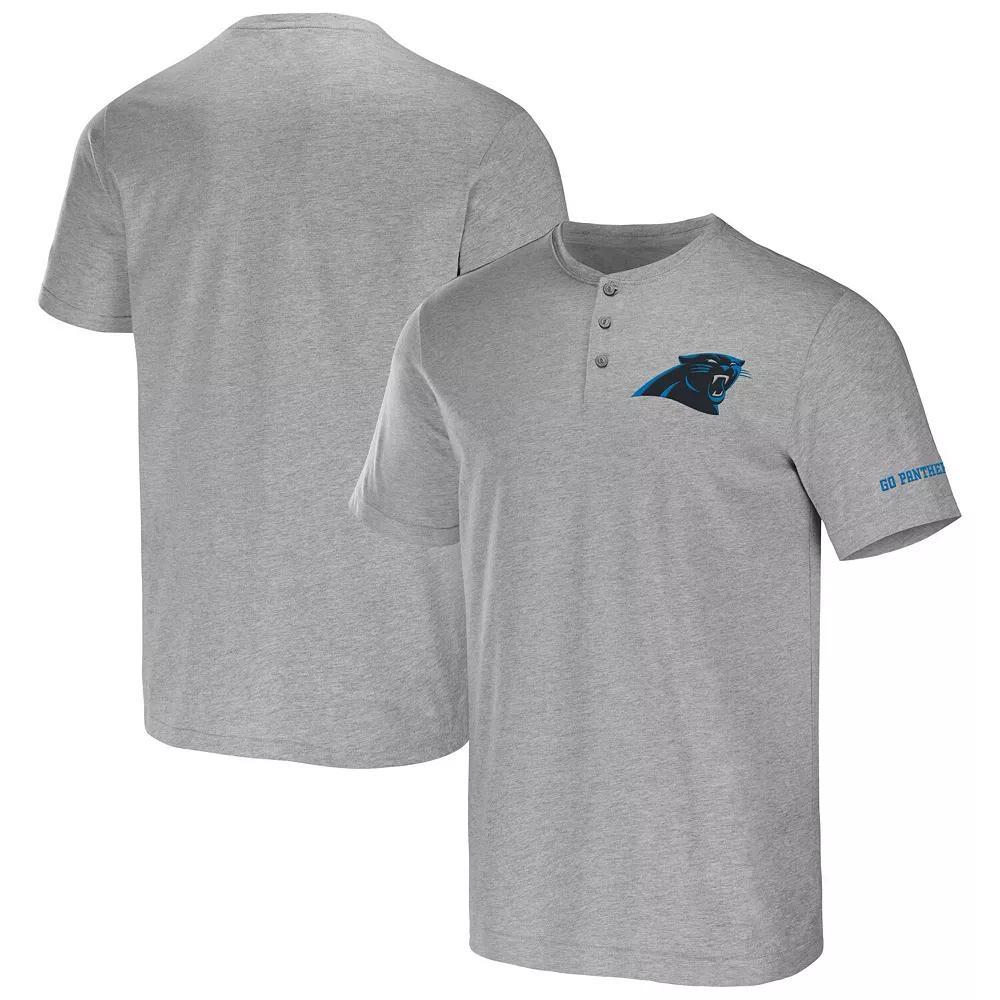 Men's NFL x Darius Rucker Collection by Fanatics Heather Gray Carolina Panthers Henley T-Shirt, Size: XL, Grey Product Image