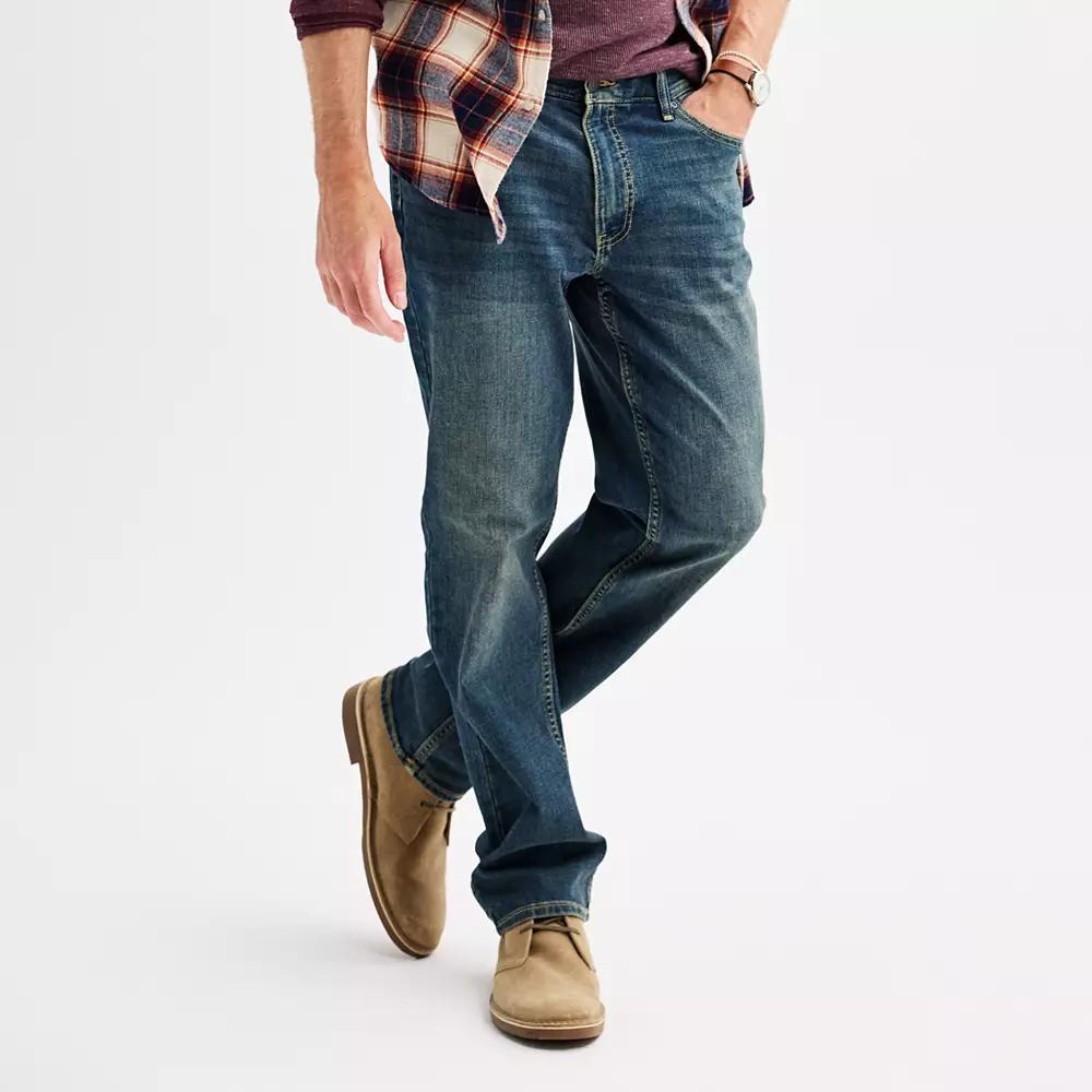 Men's Sonoma Goods For Life® Straight-Fit Flexwear Jean, Size: 34X34, Green Tint Product Image