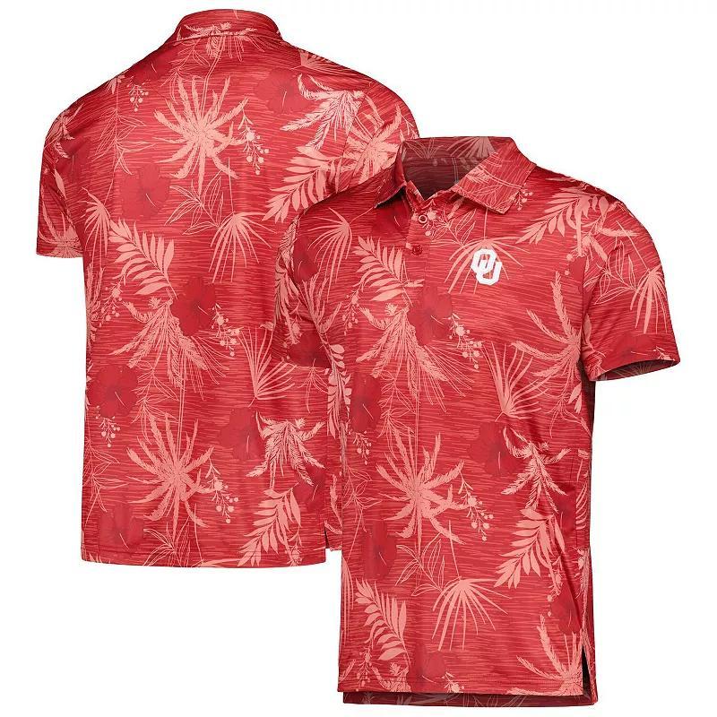 Mens Colosseum Crimson Oklahoma Sooners Palms Team Polo Product Image