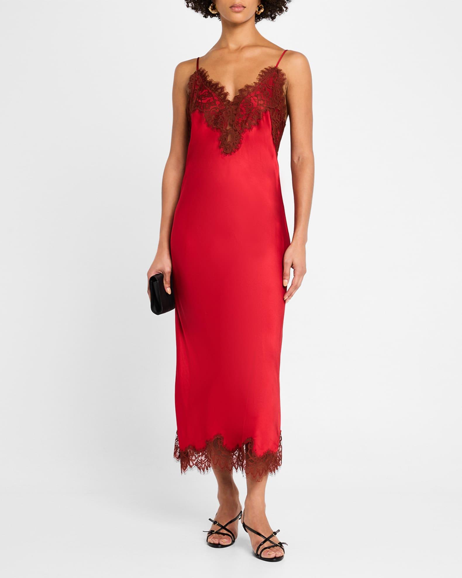 Lennon Satin Lace Slip Dress Product Image