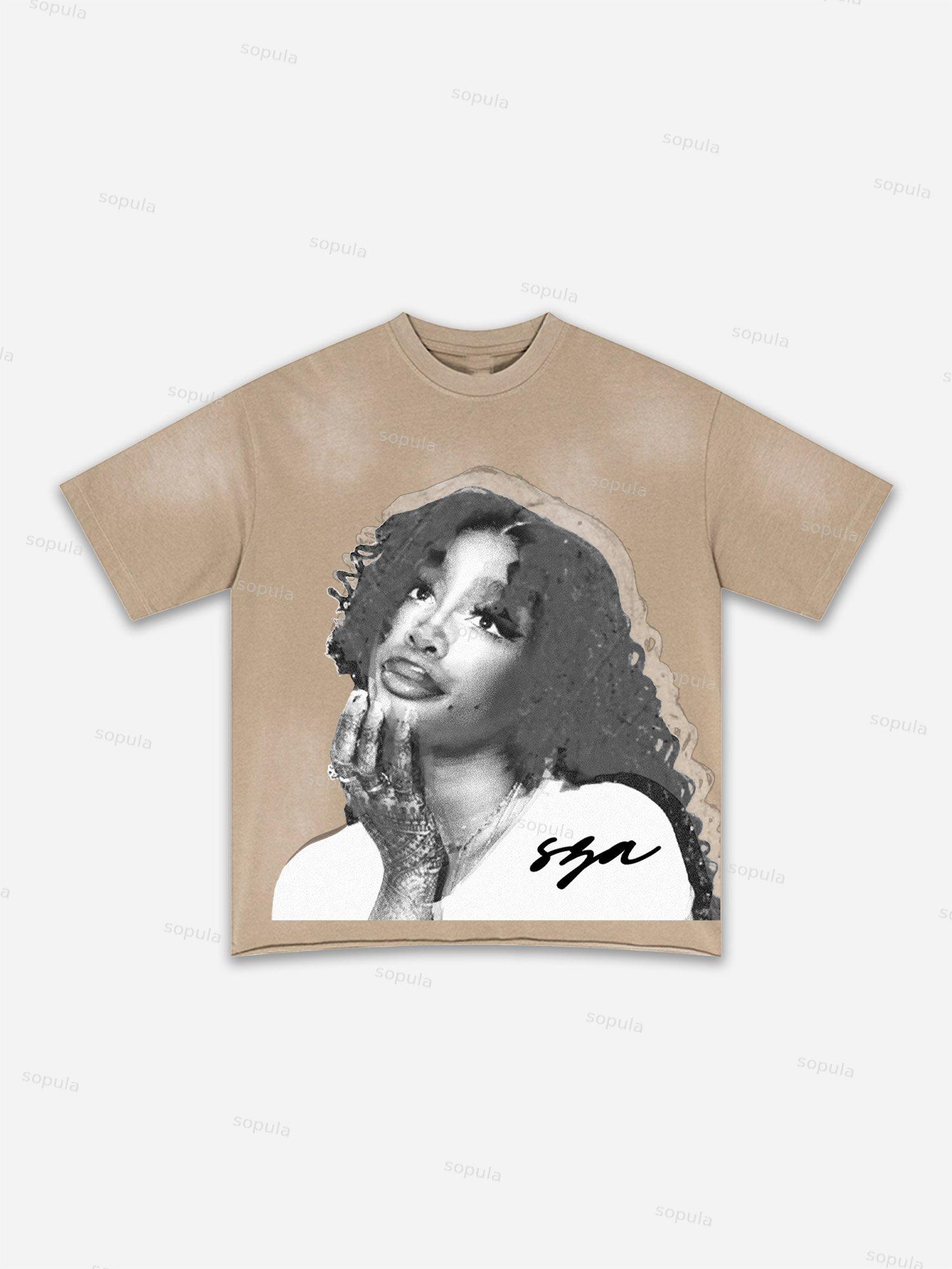 Lips Graphic Print Washed T-shirt Product Image