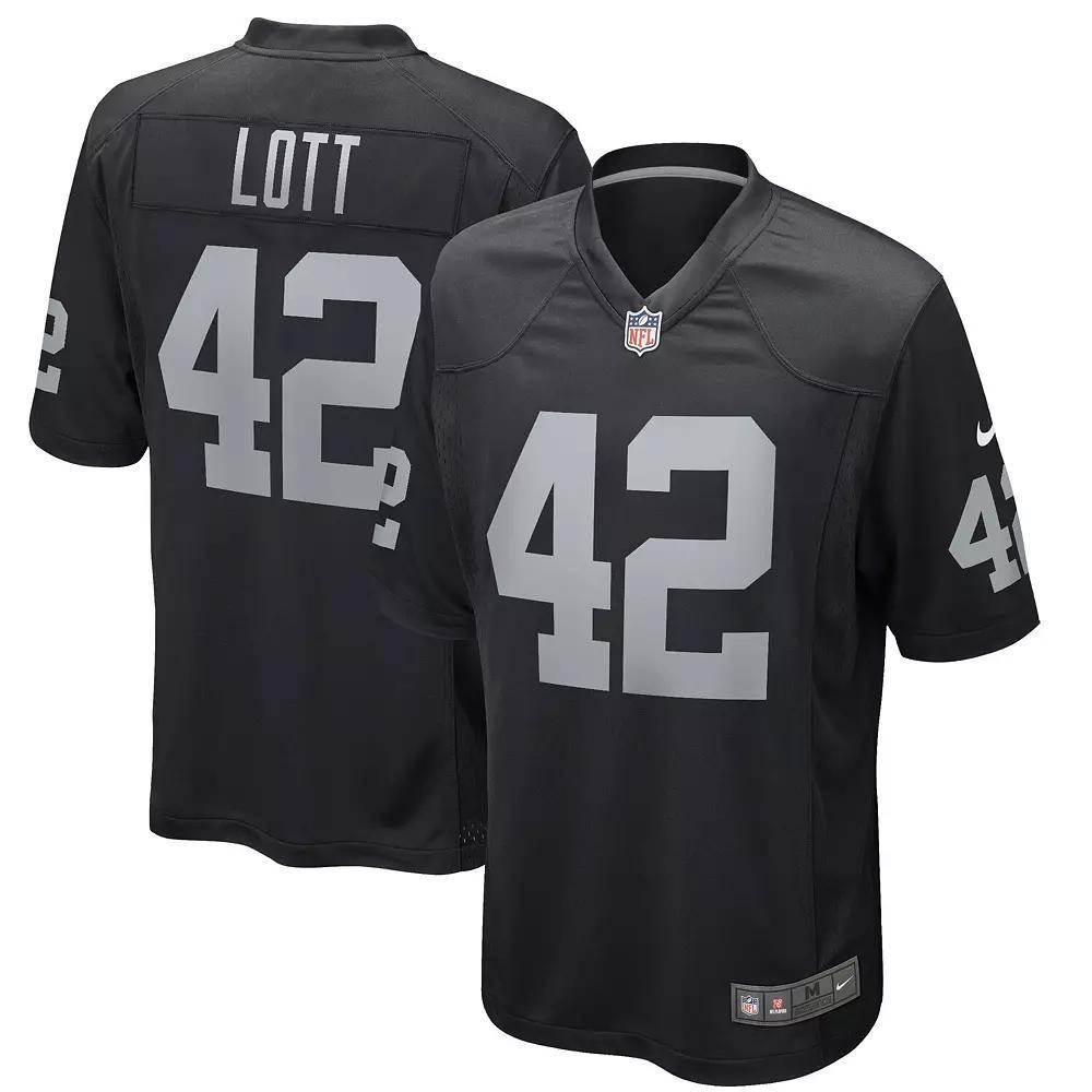 Mens Nike Ronnie Lott Black Las Vegas Raiders Game Retired Player Jersey Product Image