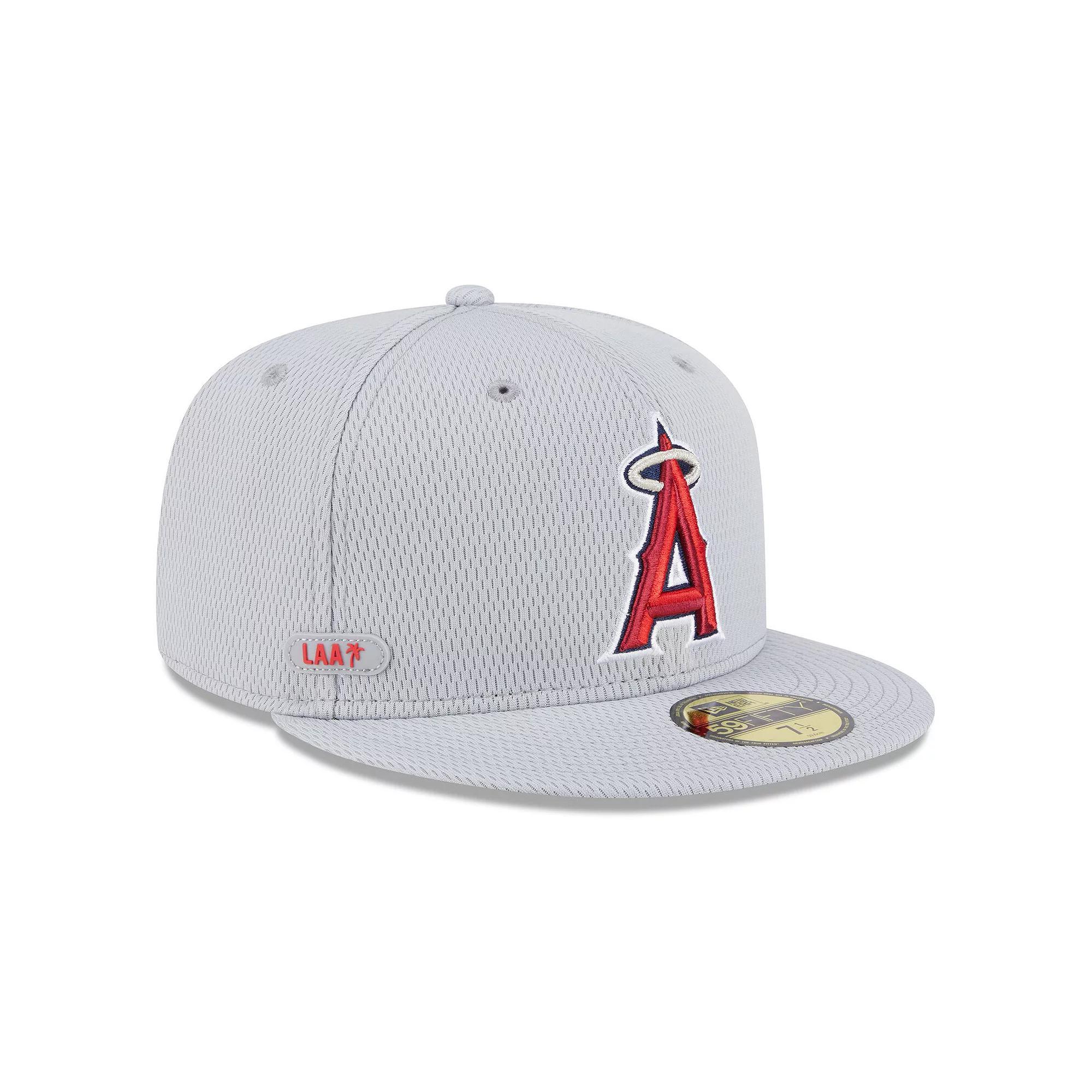 Men's New Era Gray Los Angeles Angels 2025 MLB Clubhouse 59FIFTY Fitted Hat, Size: 6 7/8, Grey Product Image