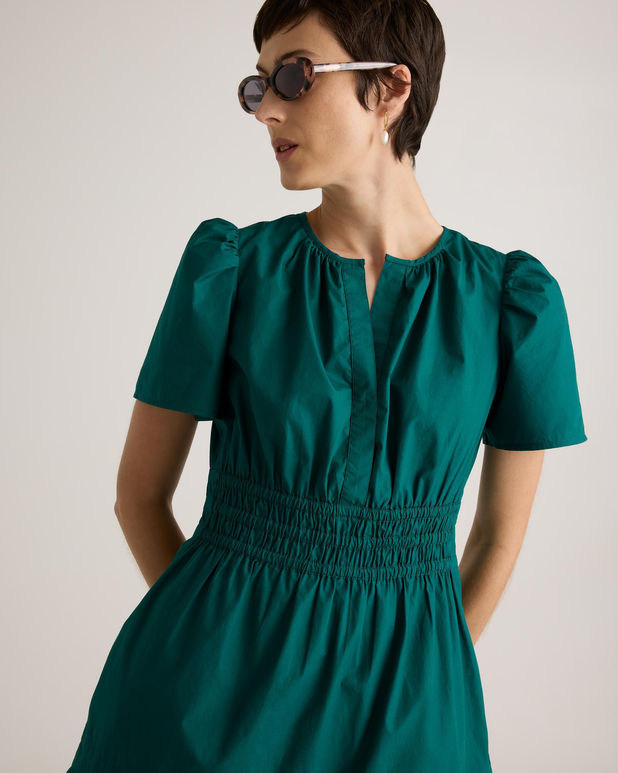 Quince | Women's Poplin Tiered Mini Dress Size XL, Organic Cotton Product Image