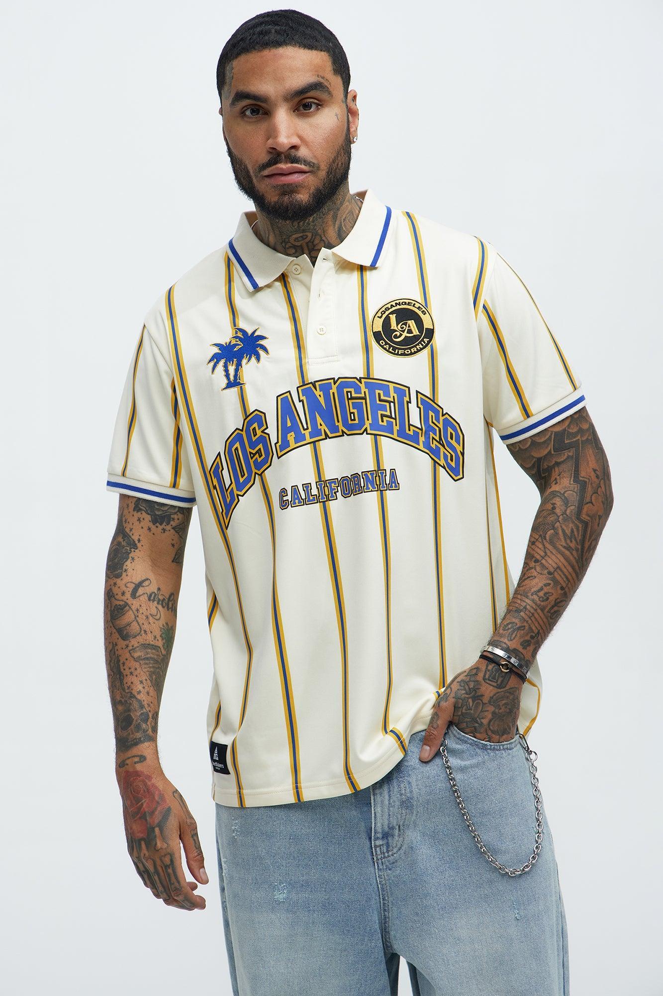 Los Angeles Striped Polo - Blue/combo Product Image