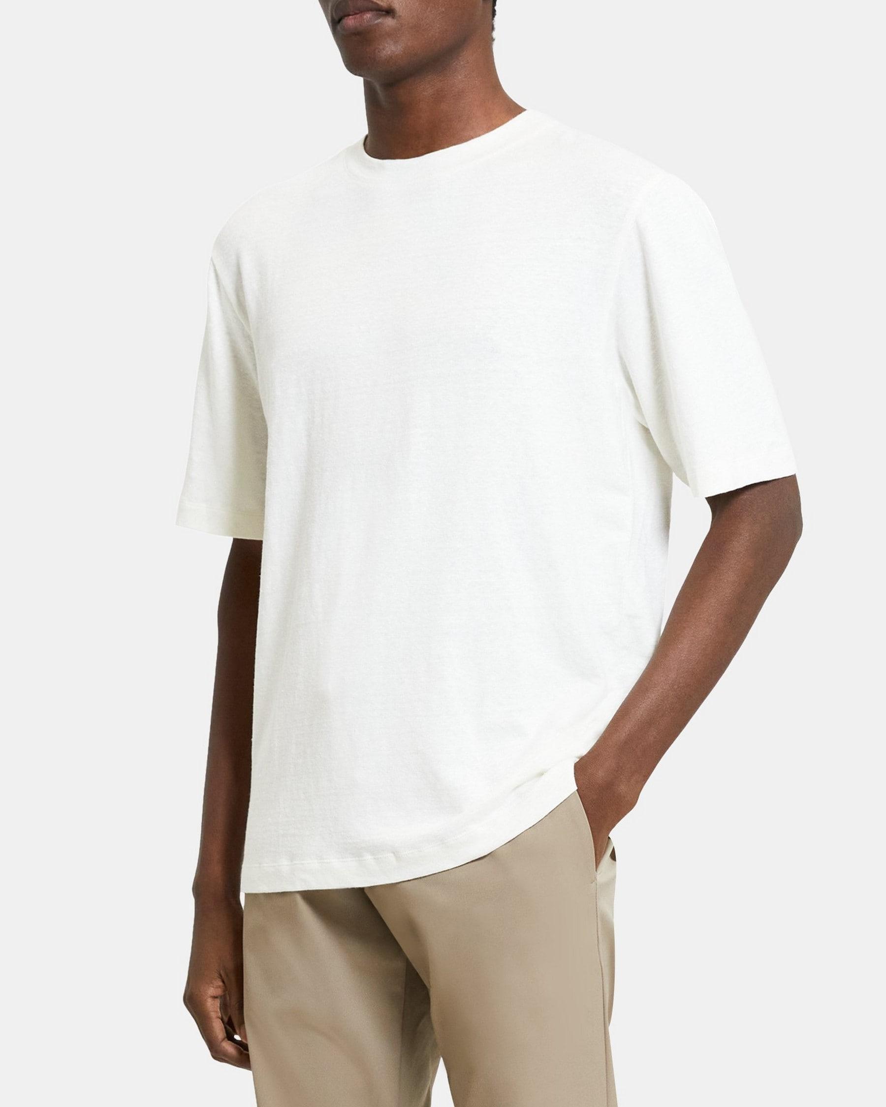 Short-Sleeve Tee in Stretch Linen Product Image
