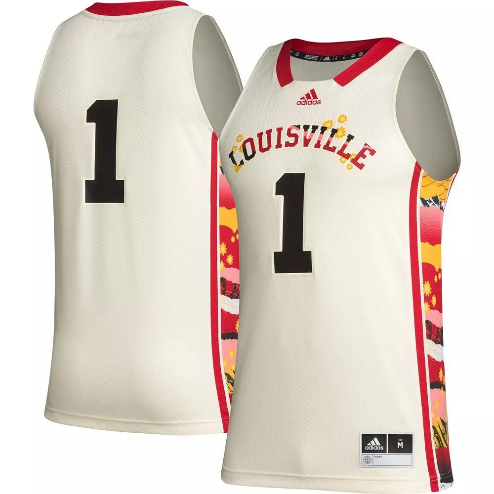 Men's adidas #1 Khaki Louisville Cardinals Honoring Black Excellence Basketball Jersey, Size: Large, Beig K Product Image