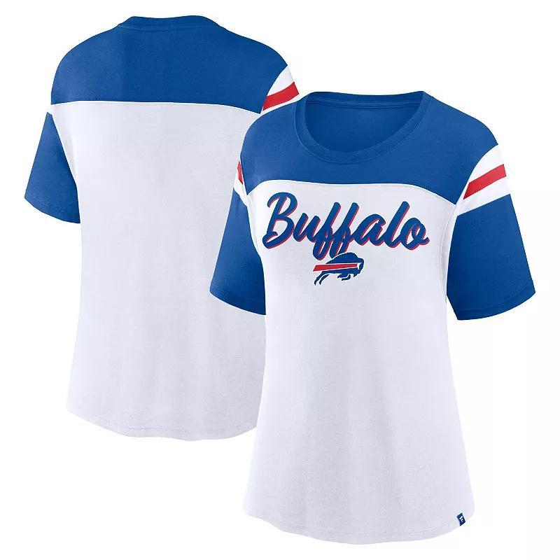 Women's Fanatics White/Royal Buffalo Bills Cheer Chant Fashion T-Shirt, Size: 3XL Product Image