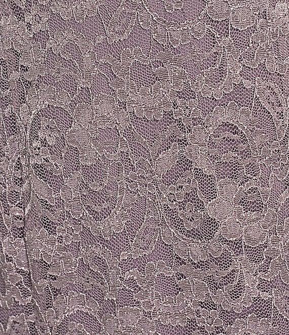R & M Richards Petite Size Scallop Lace Charmeuse Metallic Mermaid Jacket Dress Product Image