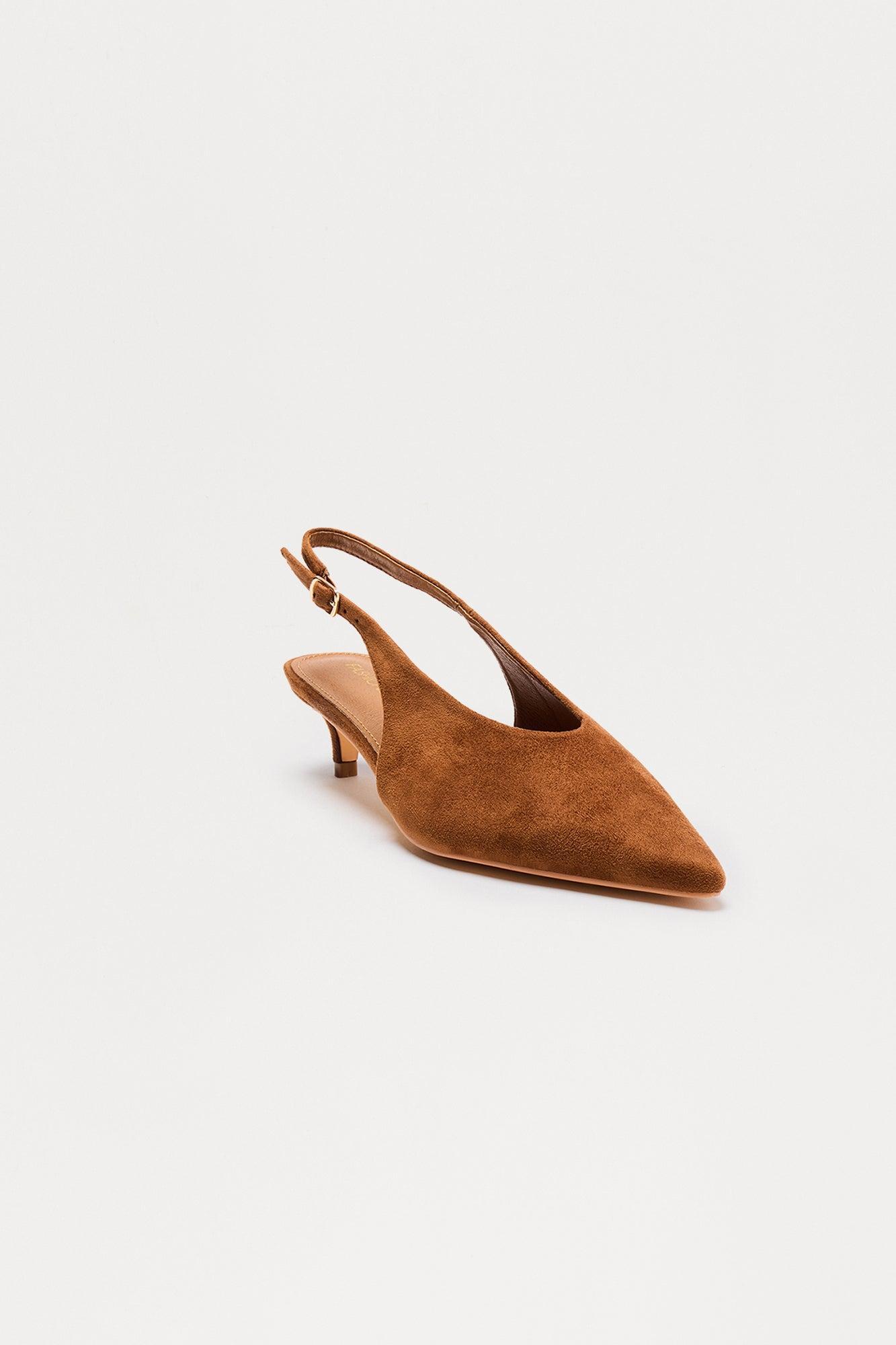 Composure Faux Suede Slingback Pumps - Brown Product Image