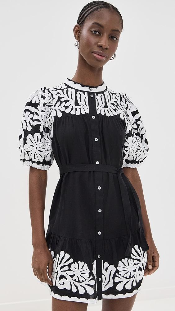 Sea Agathe Applique Puff Sleeve Mini Dress | Shopbop Product Image