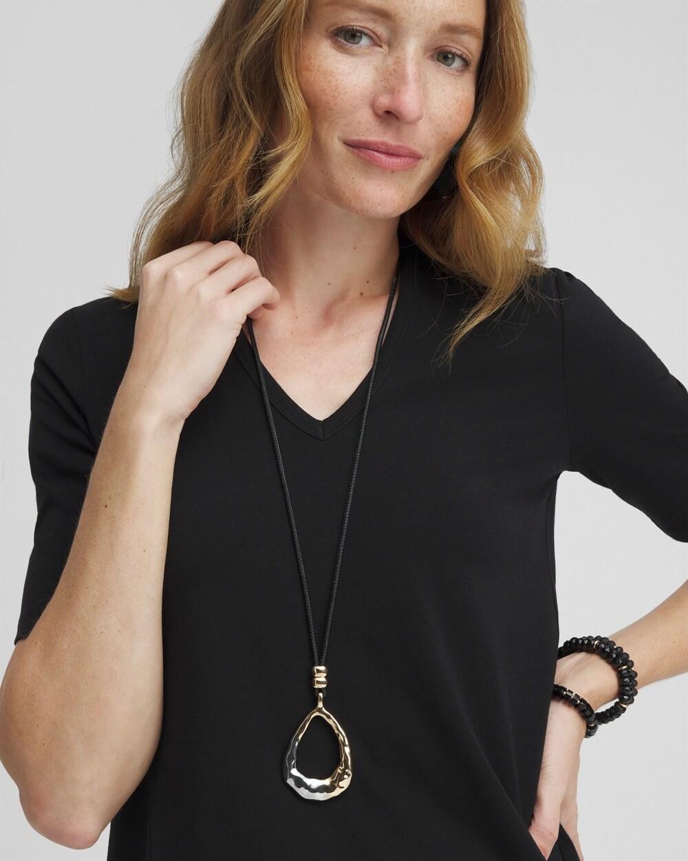 Adjustable Mixed Metal Pendant Necklace Product Image