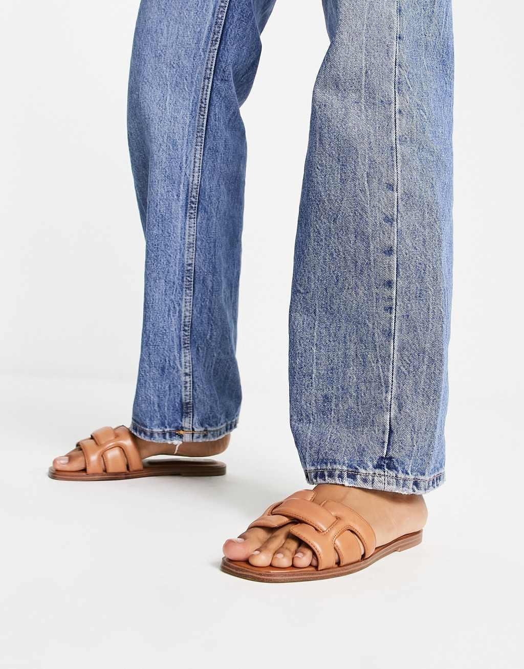 ALDO Elenaa - Women's Flat Sandals - Brown, Size 9 Product Image