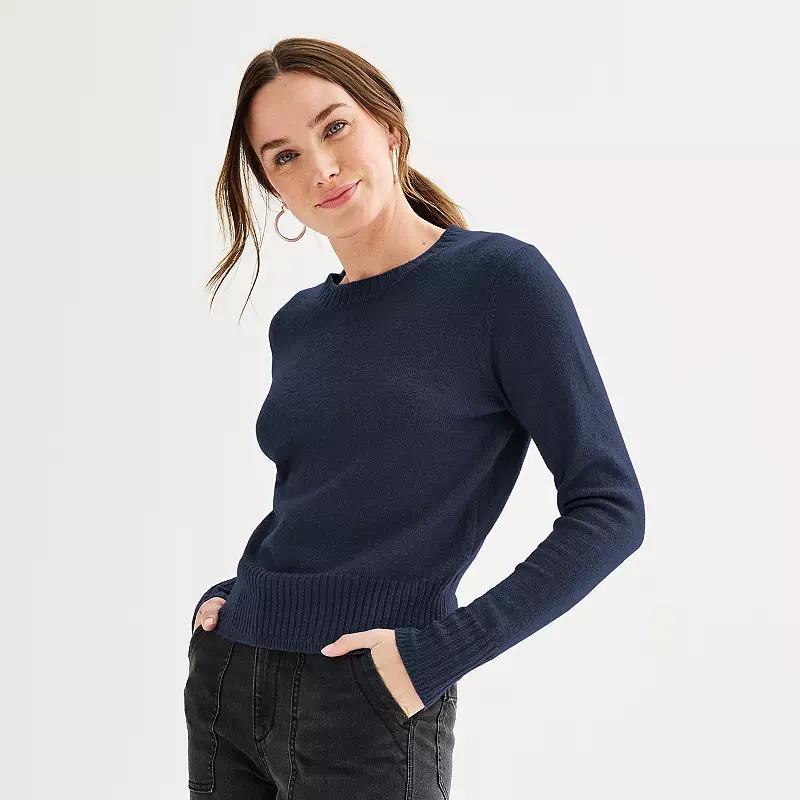 Women's Sonoma Goods For Life® Crewneck Sweater, Size: Small, Pitch Black Product Image