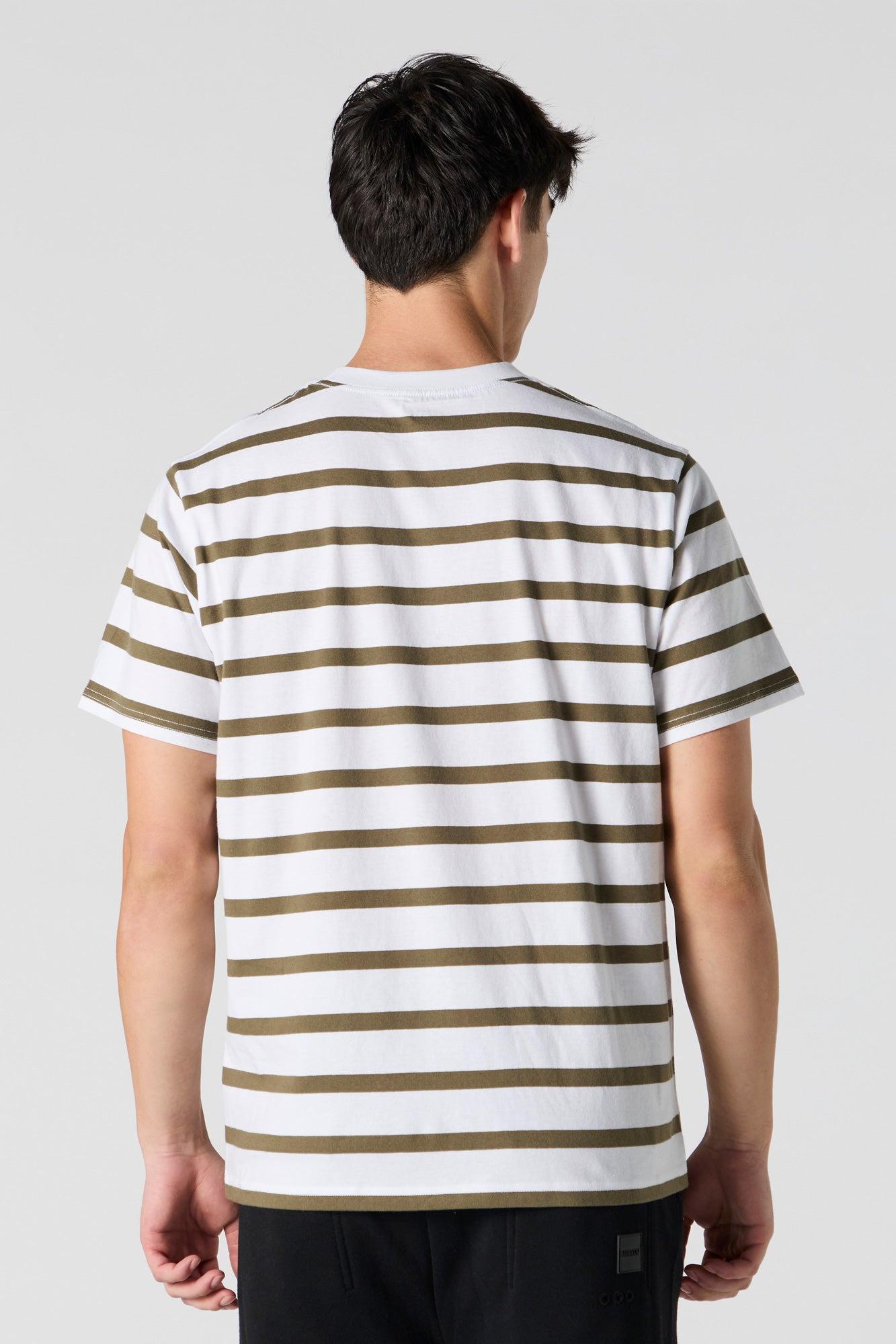 Striped Crewneck T-Shirt Male Product Image