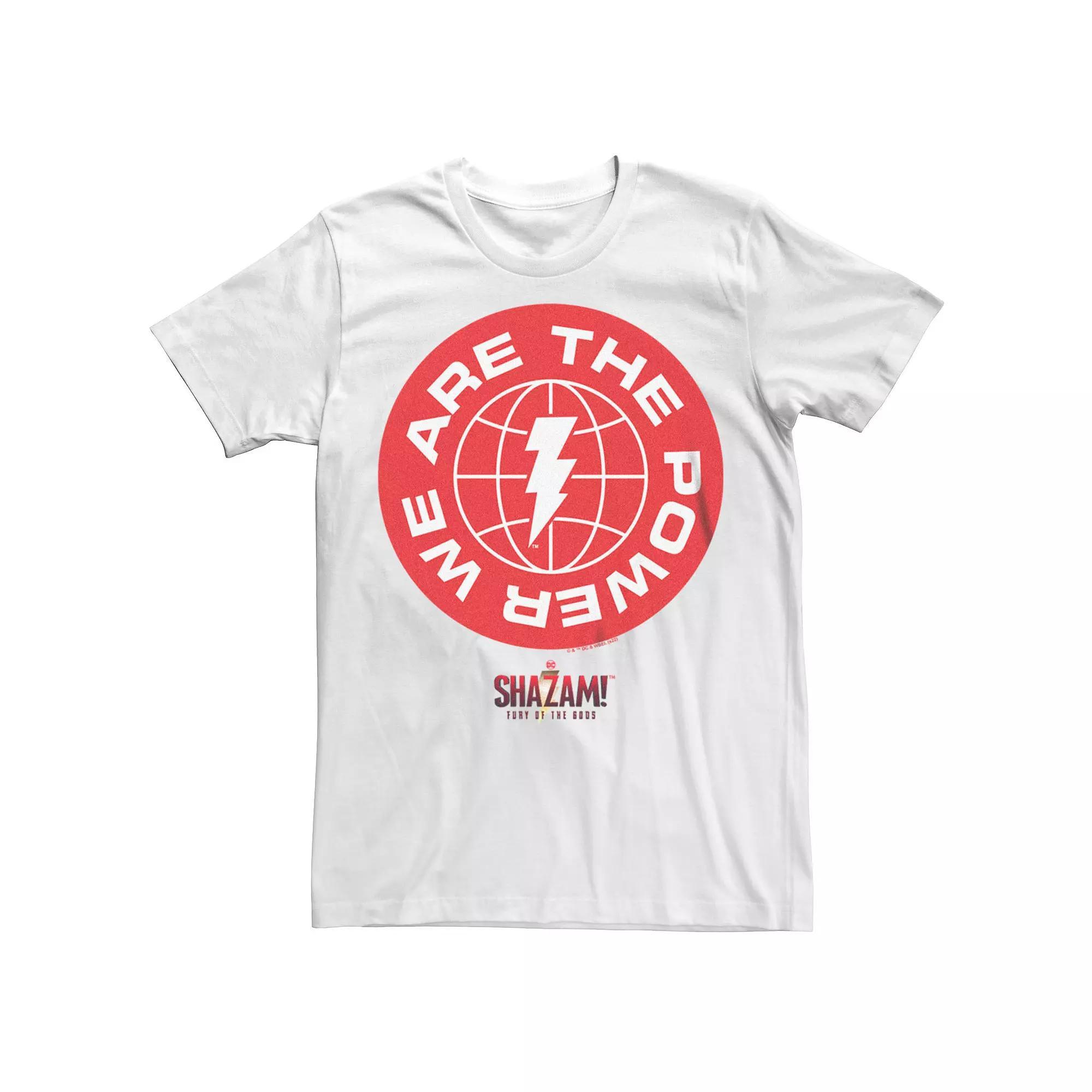 Men's Shazam Fury Of The Gods We Are The Power Logo Tee, Size: XL, White Product Image