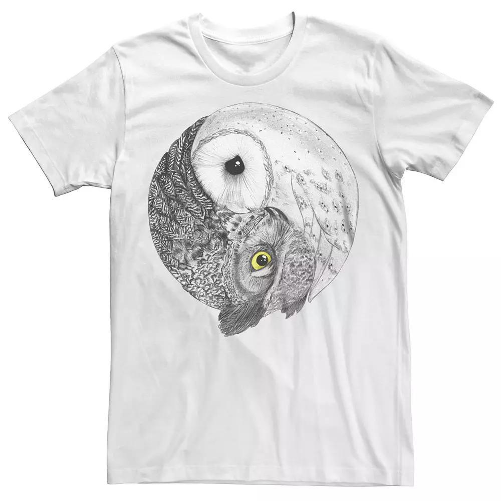 Men's Owls Yin Yang Symbol Graphic Tee, Size: Small, Red Product Image