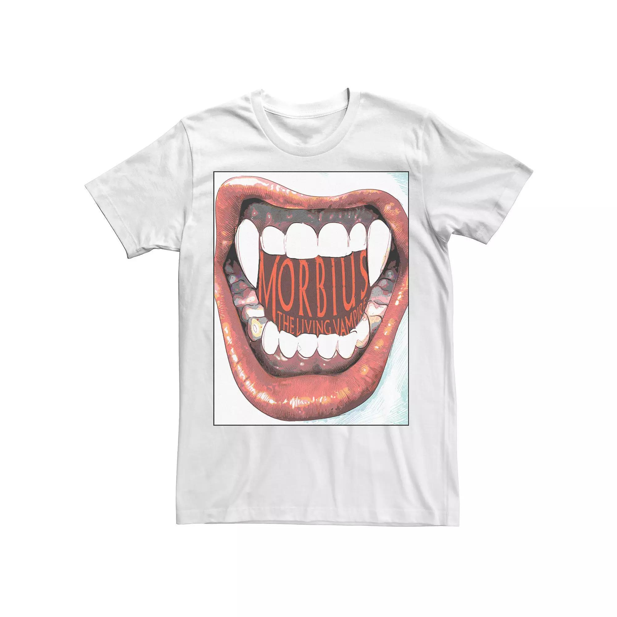Men's Marvel Morbius The Living Vampire Teeth Tee, Size: 3XL, White Product Image