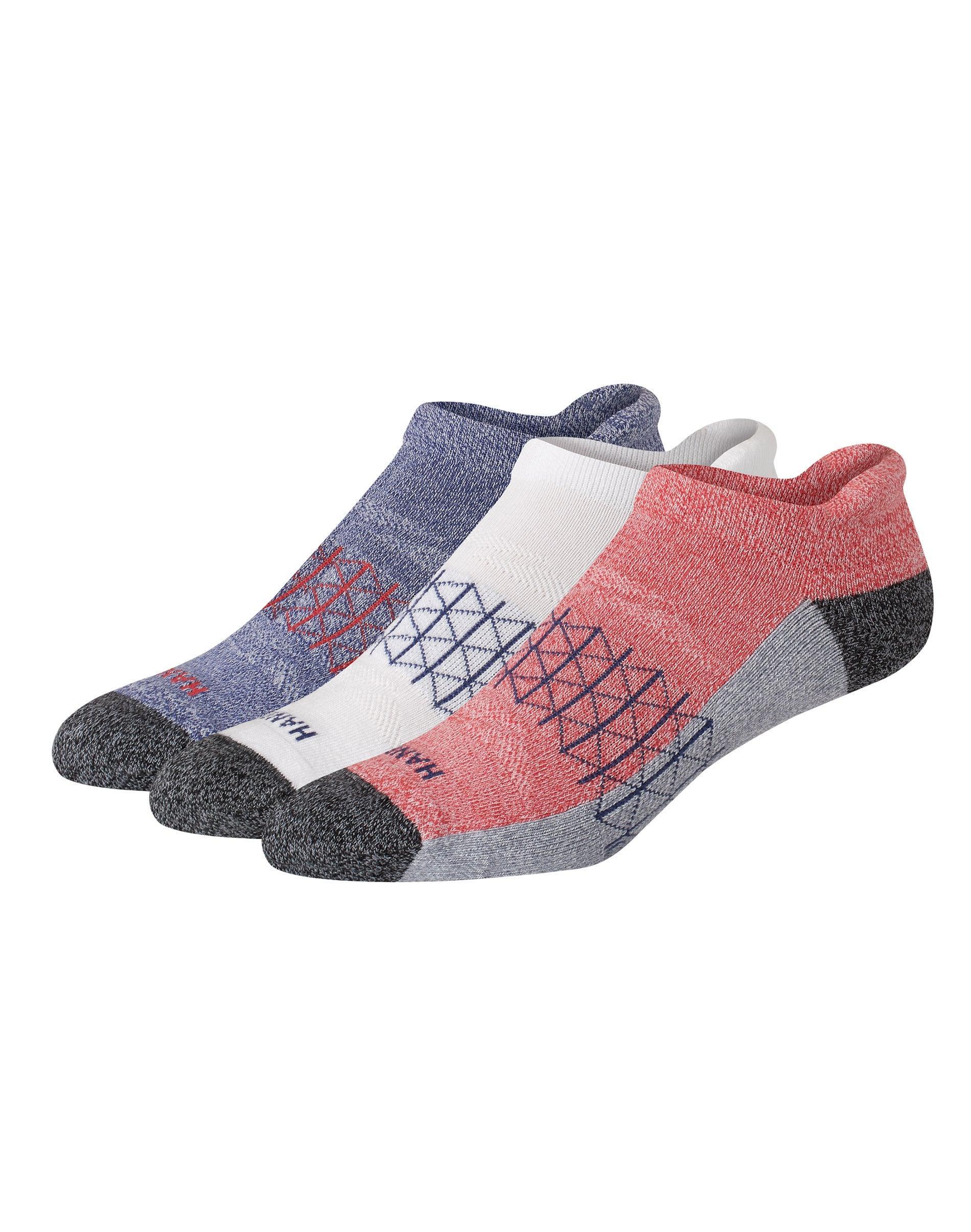 Hanes Mens 3pk Absolute Active Cushioned Heel Shield Socks 6-12: Low Cut, Breathable Mesh, Arch Support, Seamless Toe Product Image