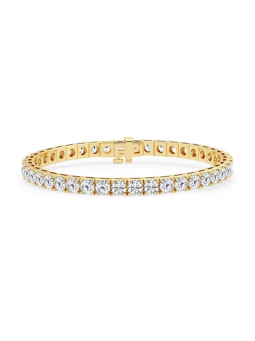 Womens 14K Yellow Gold & Round Lab-Grown Diamond 4-Prong Tennis Bracelet/5.00-20.00 TCW Product Image