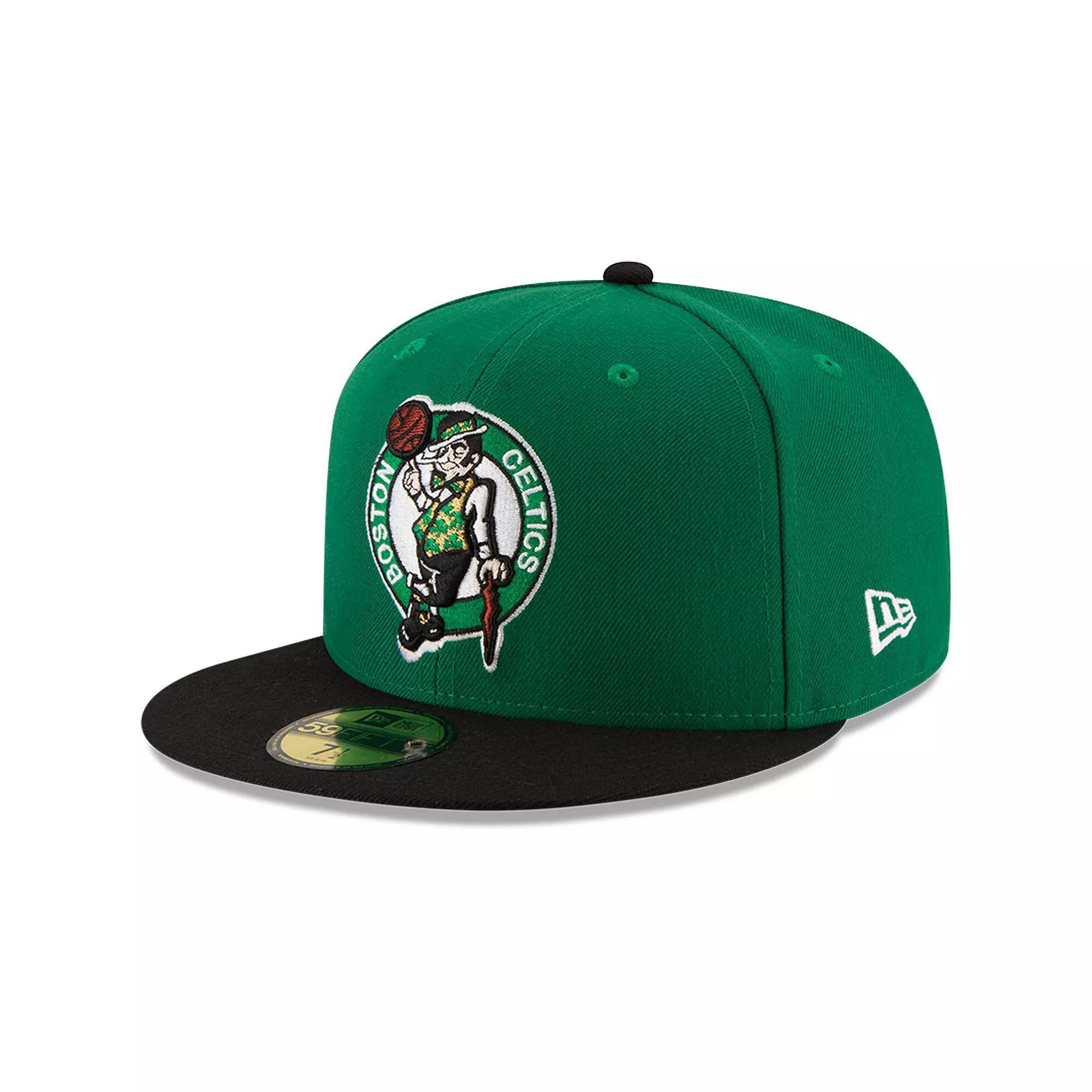 Men's New Era Green/Black Boston Celtics Official Team Color 2Tone 59FIFTY Fitted Hat, Size: 8 Product Image