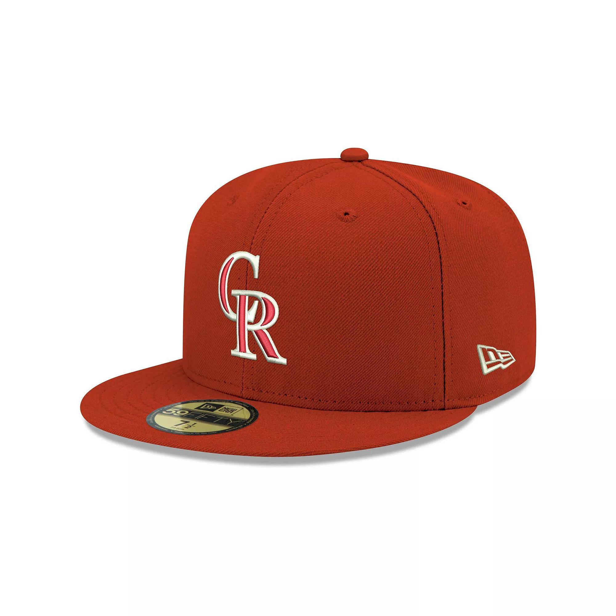 Men's New Era Navy Cincinnati Reds Logo White 59FIFTY Fitted Hat, Size: 7 1/8, Red Blue Product Image