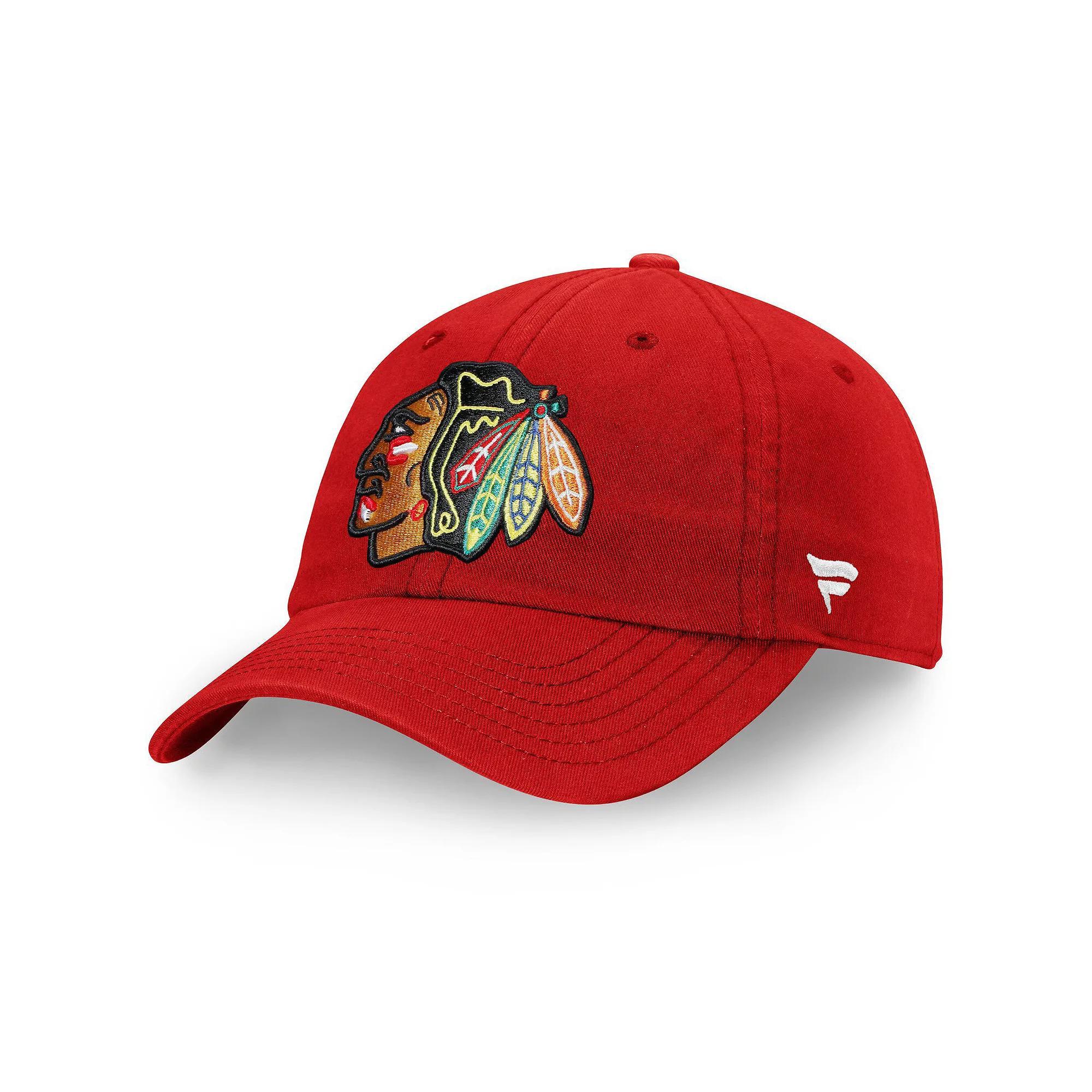 Men's Fanatics Red Chicago Blackhawks Core Fundamental Adjustable Hat Product Image