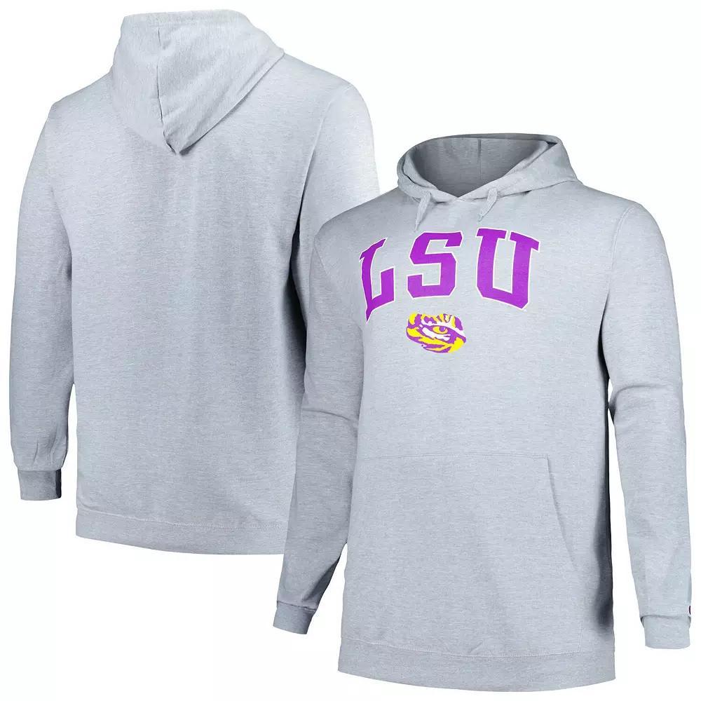 Men's Champion Gray LSU Tigers Big & Tall Arch Over Logo Powerblend Pullover Hoodie, Size: 3XLT, Grey Product Image