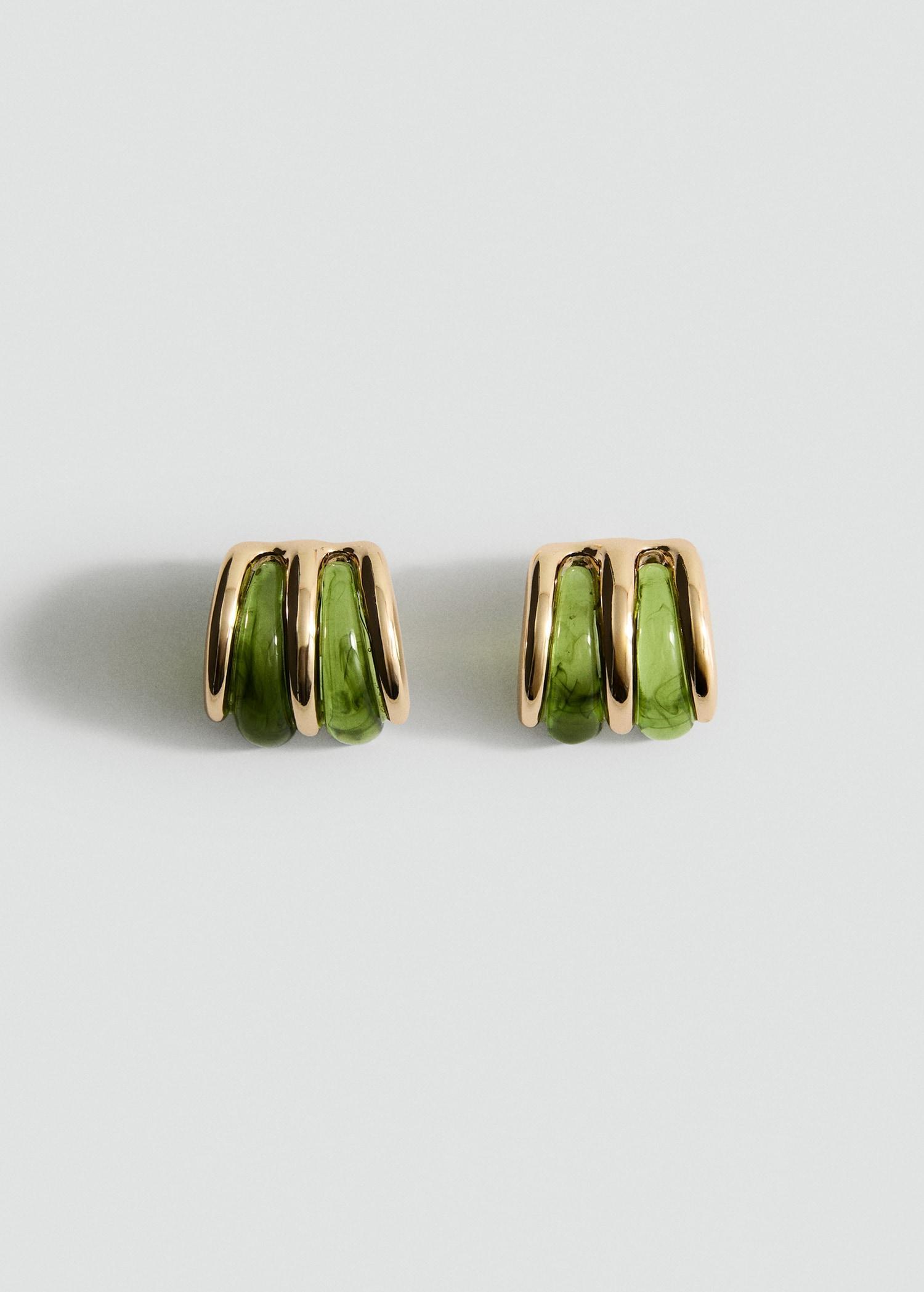 Mixed resin earrings - Women | MANGO USA Product Image