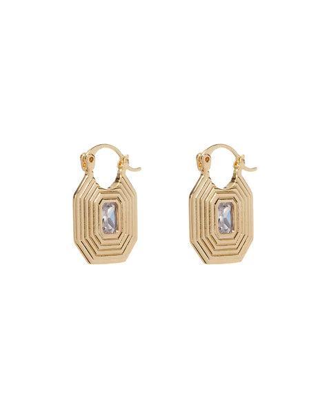 Ridged Pyramid Pendant Earrings Silver | LUV AJ Product Image