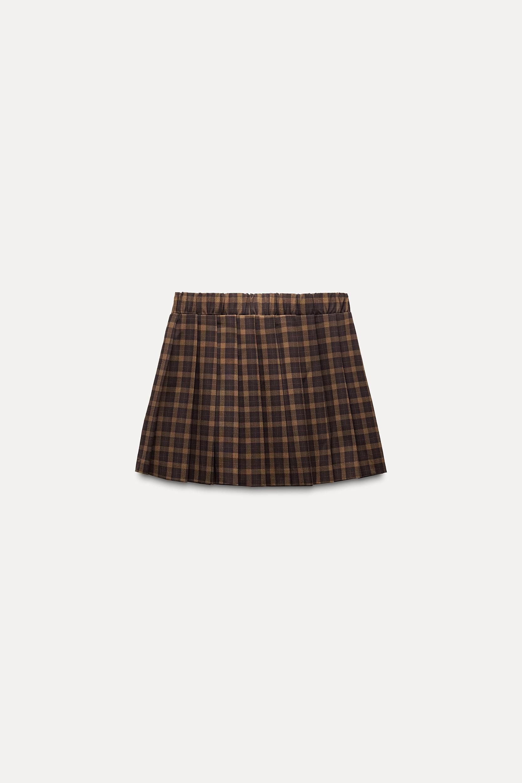 MINI CHECKED PLEATED SKIRT Product Image