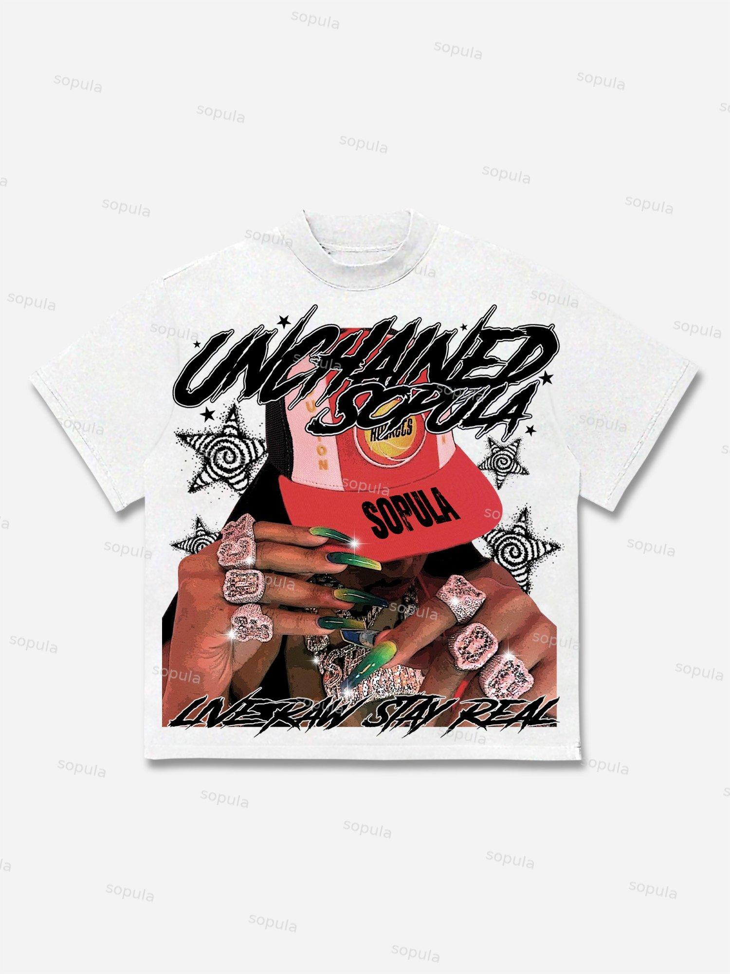 Unchained Street Portrait Graphic Cotton T-shirt Product Image