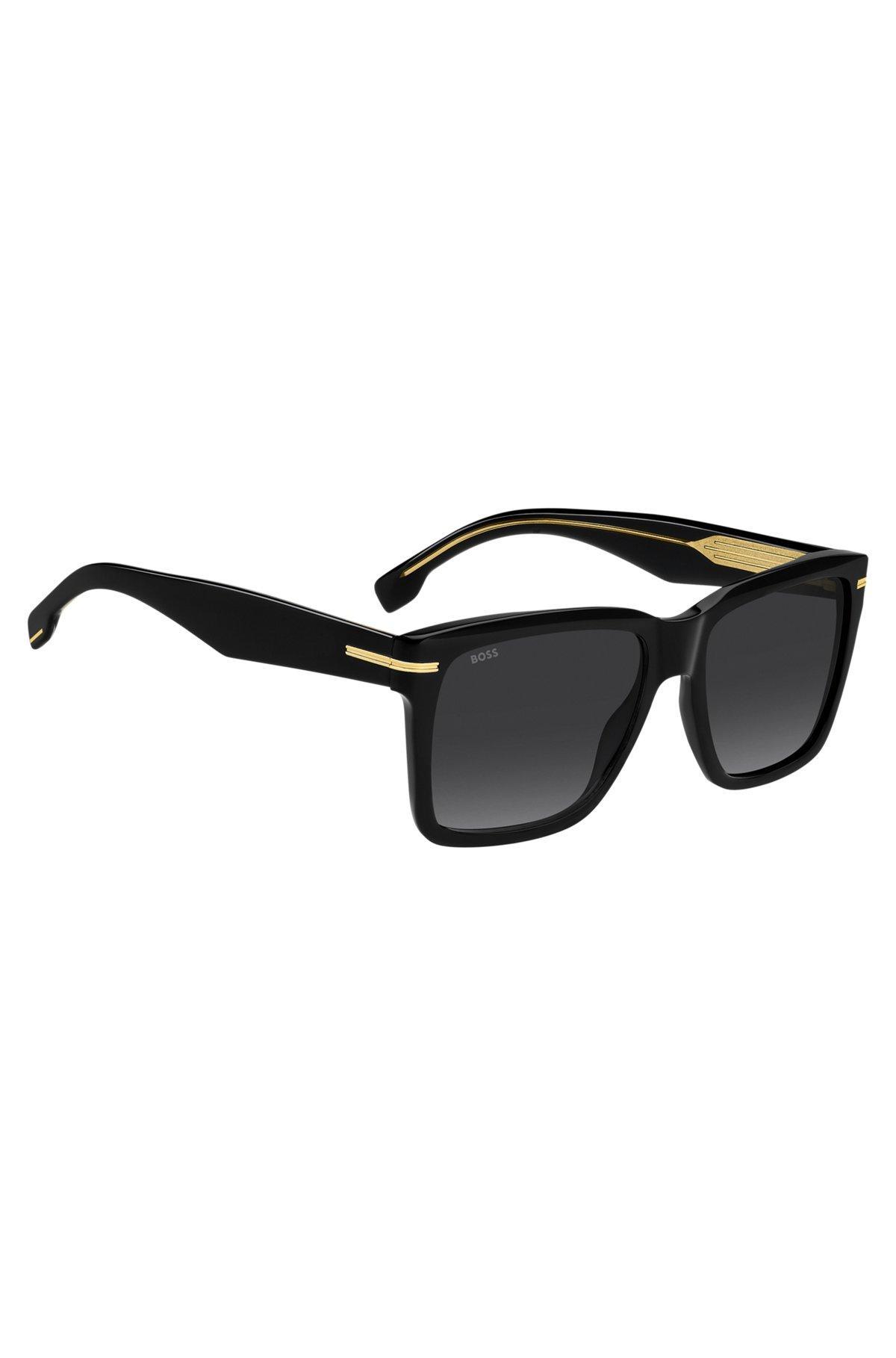 BOSS - Black-acetate sunglasses with gold-tone trims Product Image