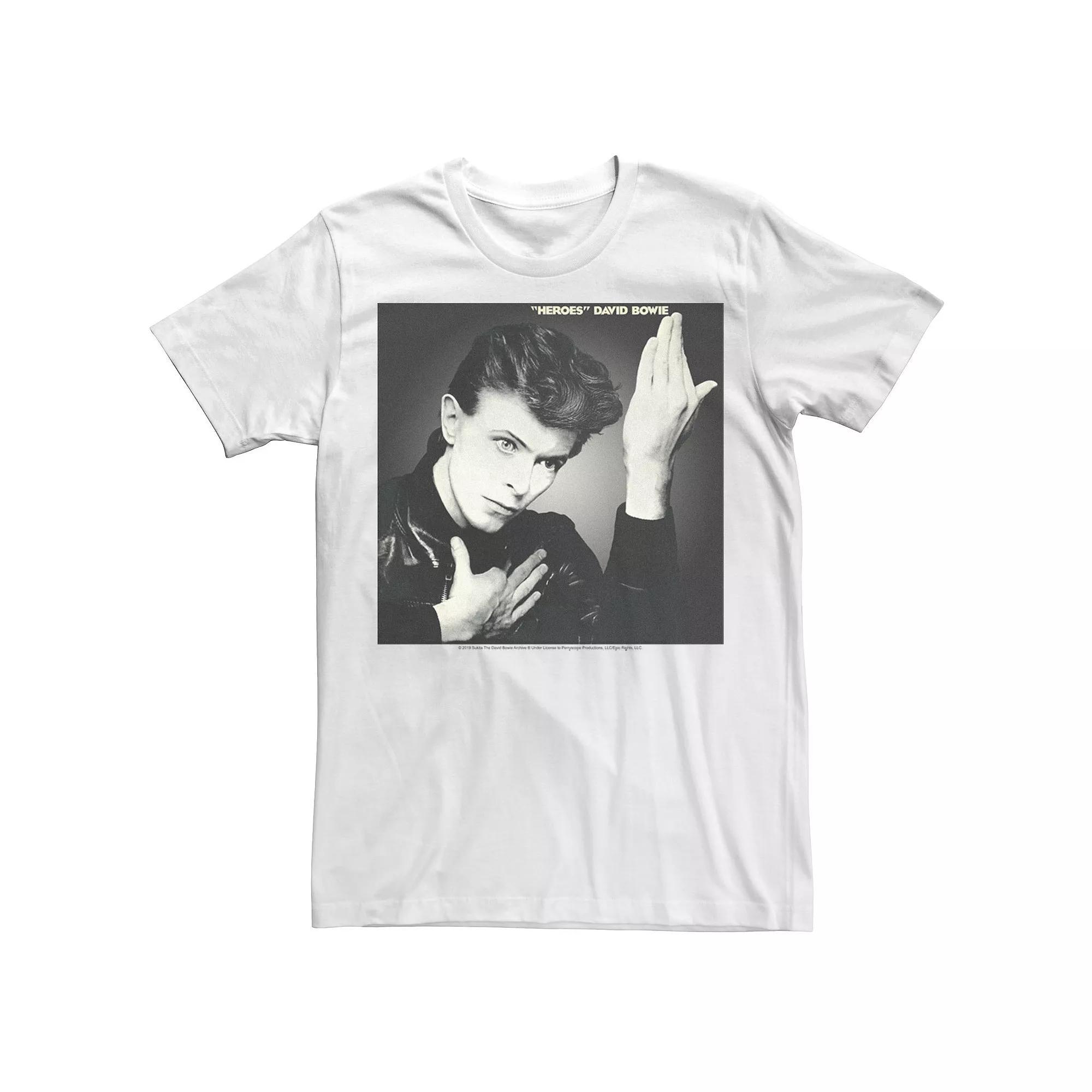 Men's David Bowie Heroes Album Tee, Size: Medium, White Product Image