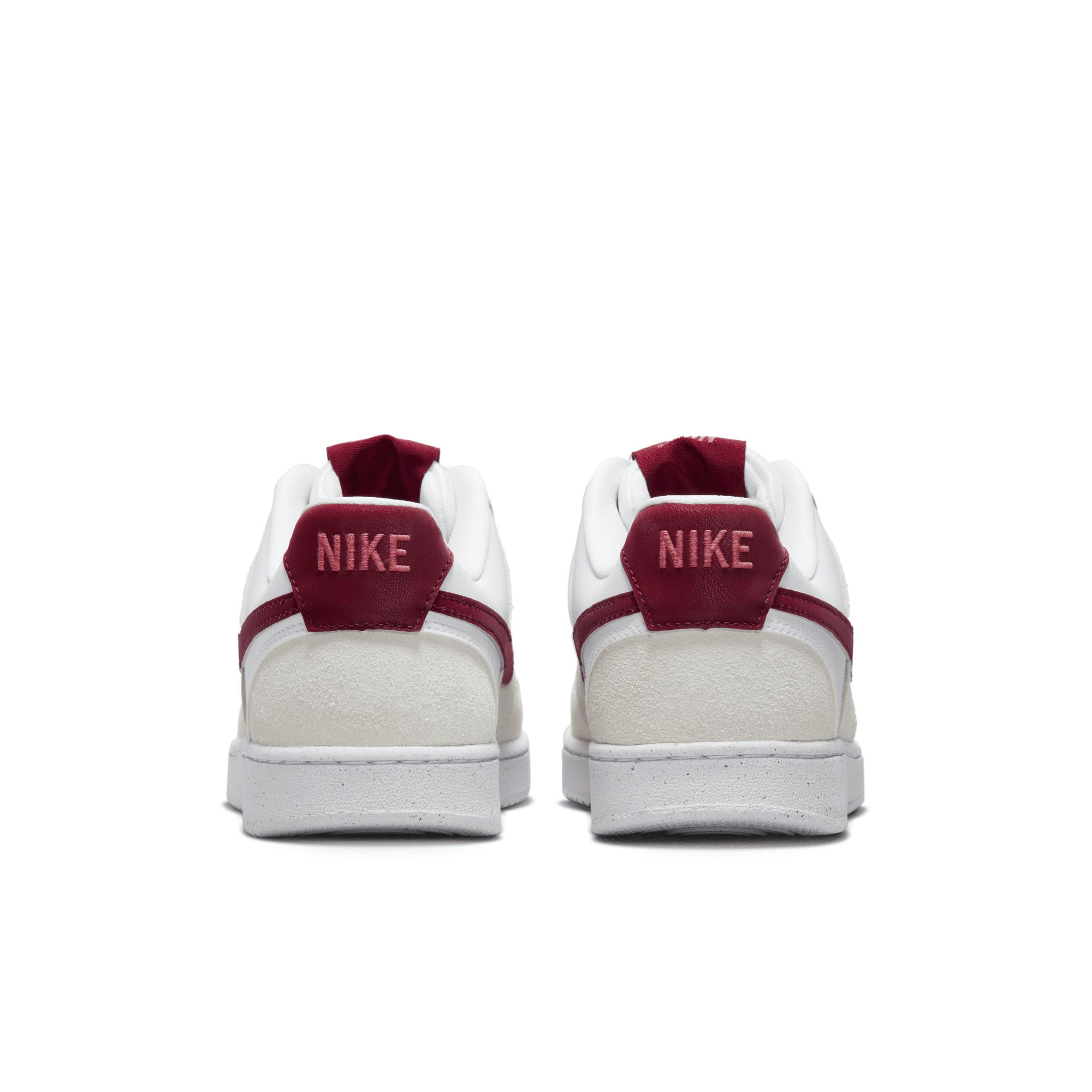 Nike Court Vision Low Women's Basketball Sneakers, Size: 12, White Team Red Product Image
