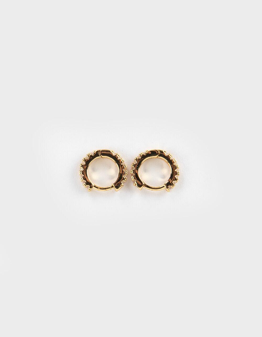 DO EVERYTHING IN LOVE 14K Gold Dipped Huggie CZ Hoop Earrings - GOLD Product Image
