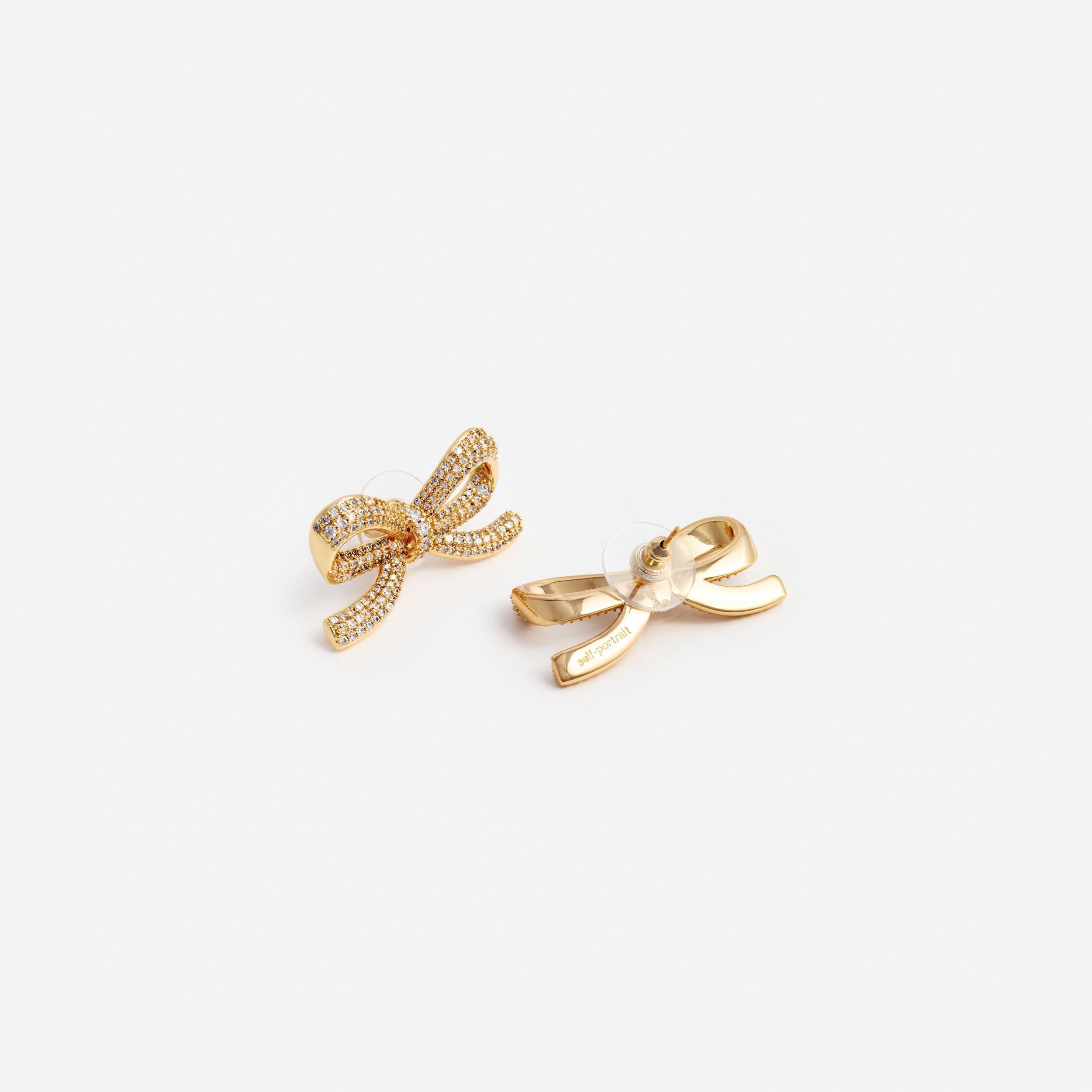 Gold Bow Earrings Product Image