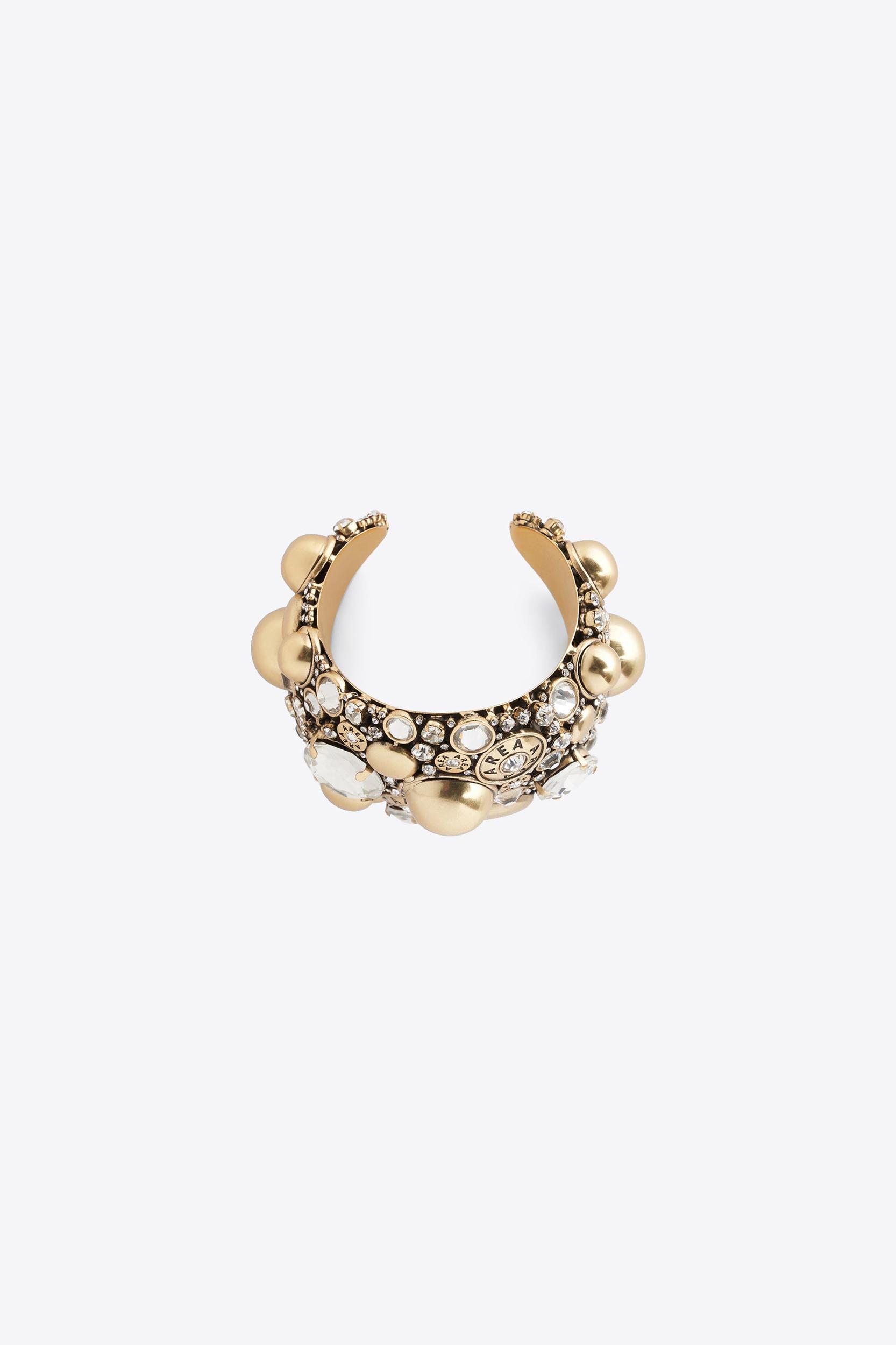 Crystal Button Cluster Cuff Bracelet Product Image